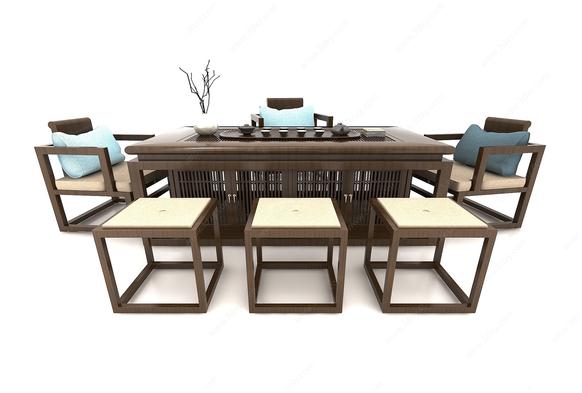 茶桌书桌3D模型