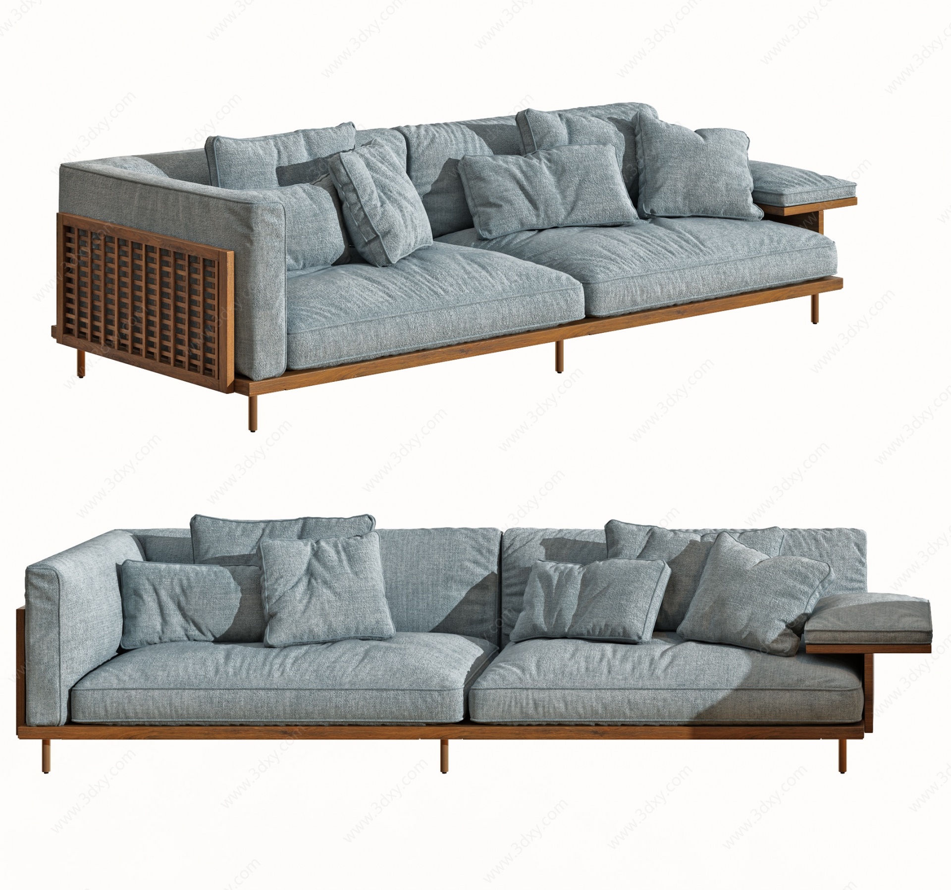 新中式双人休闲沙发3D模型