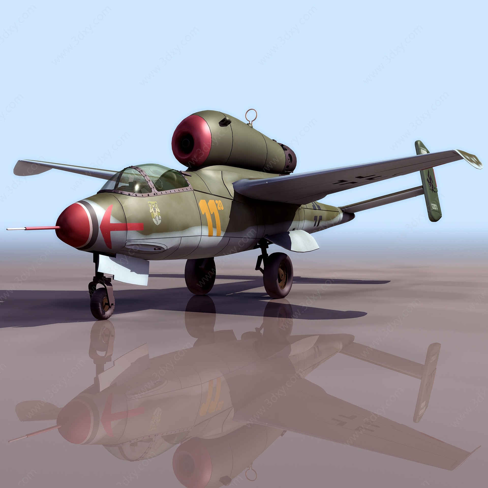 HE162航空战斗机3D模型