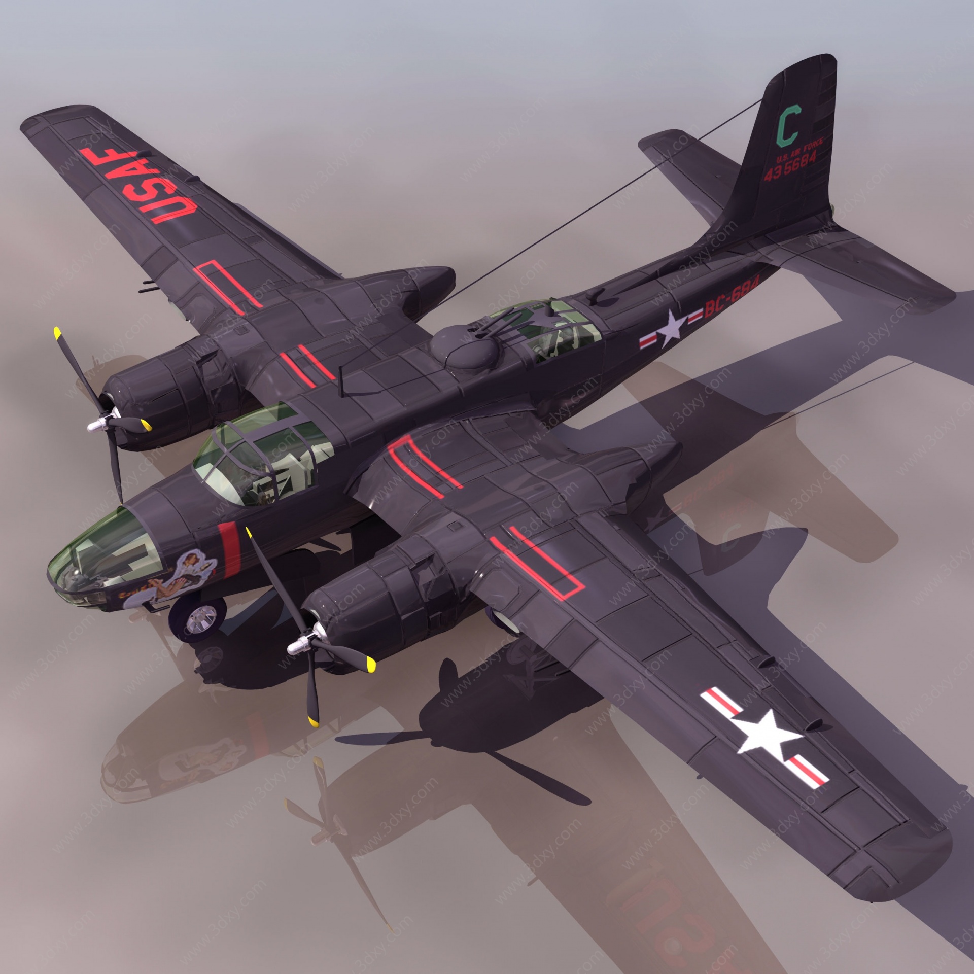 INVADER盟军轰炸机3D模型