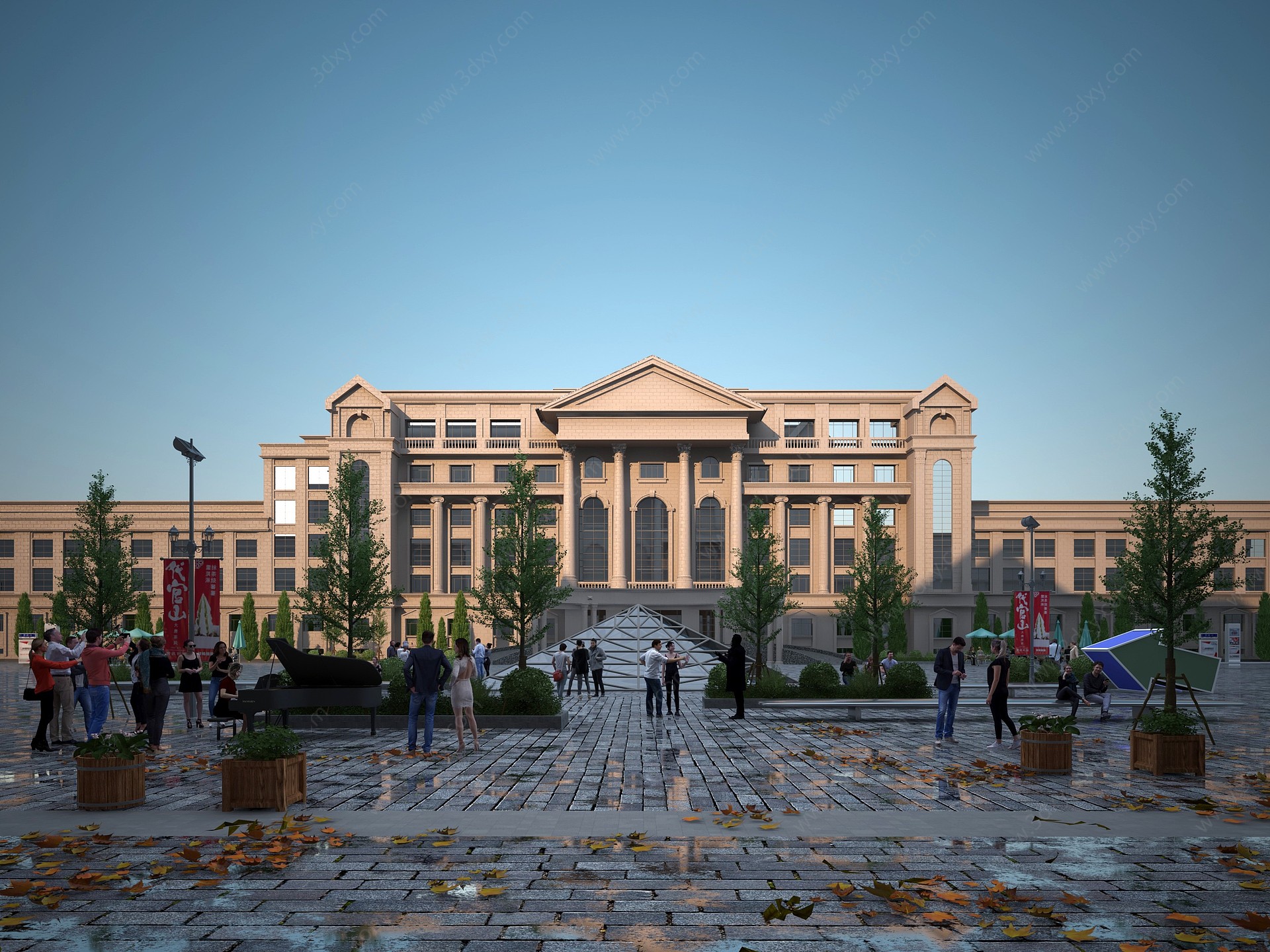 欧式广场建筑3D模型
