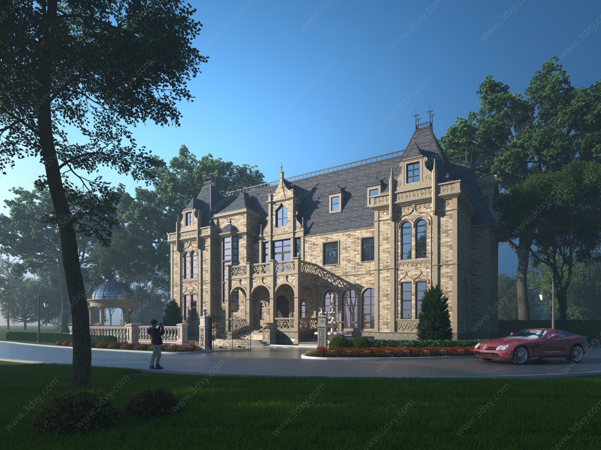 城堡别墅建筑3D模型