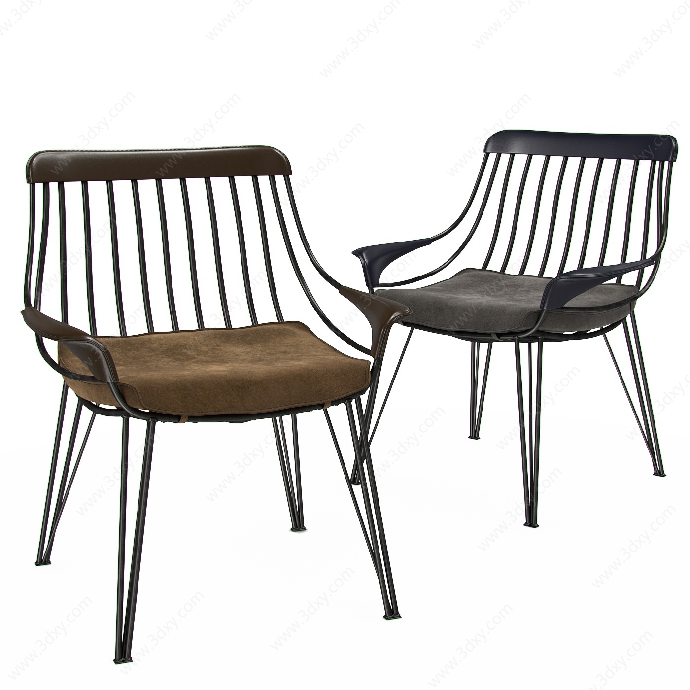 现代金属休闲单椅3D模型