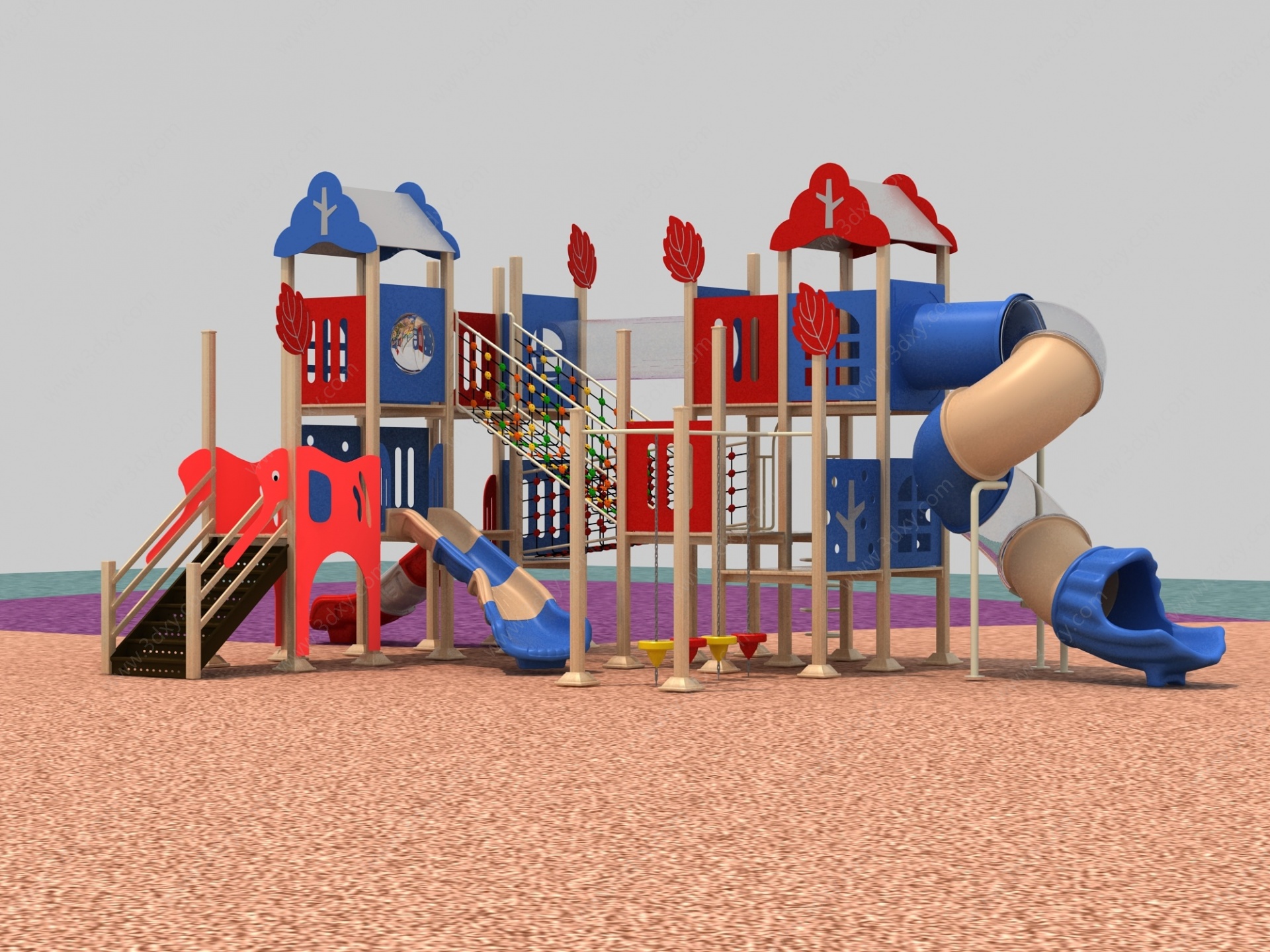 塑木组合滑梯3D模型