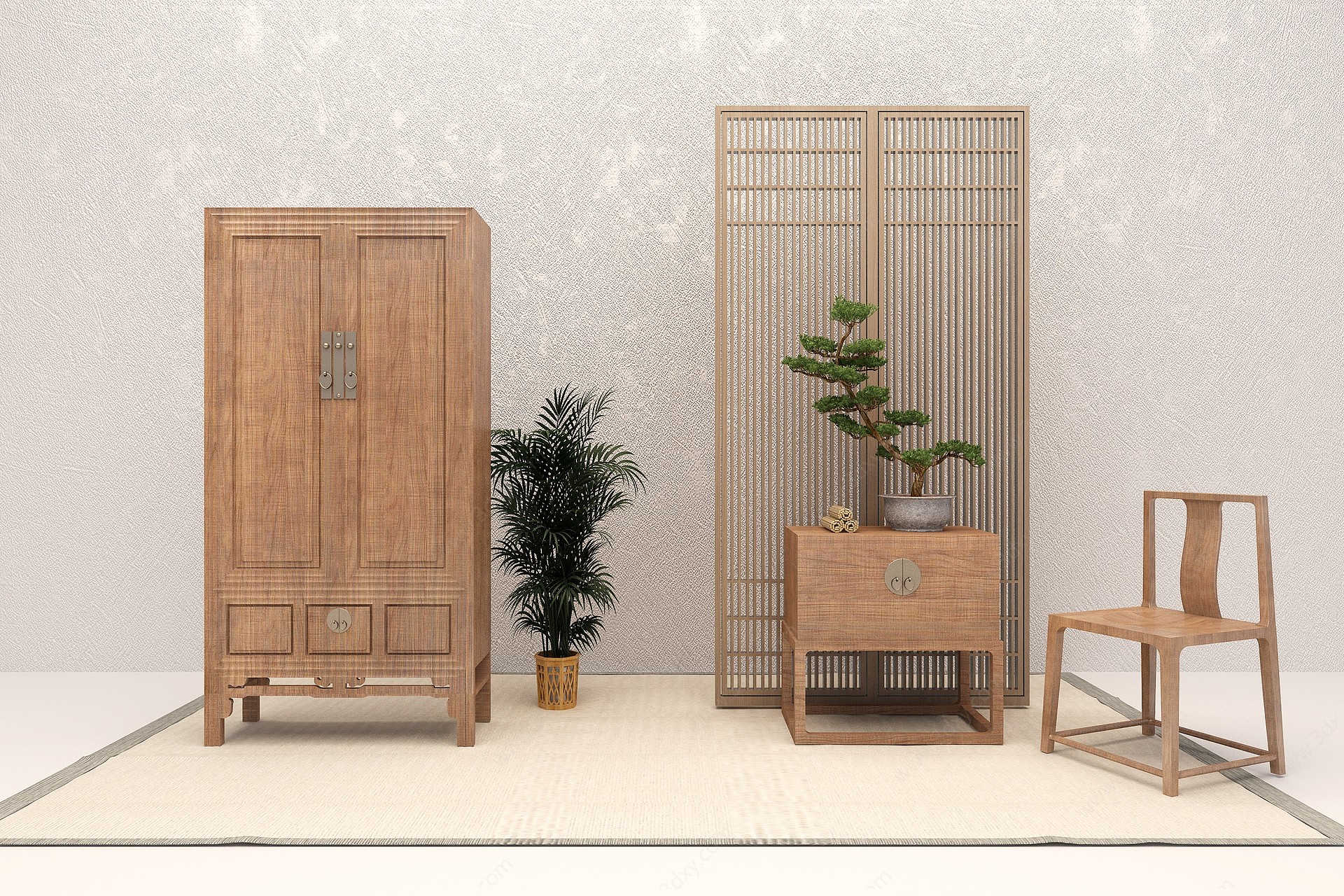 中式家具柜子3D模型