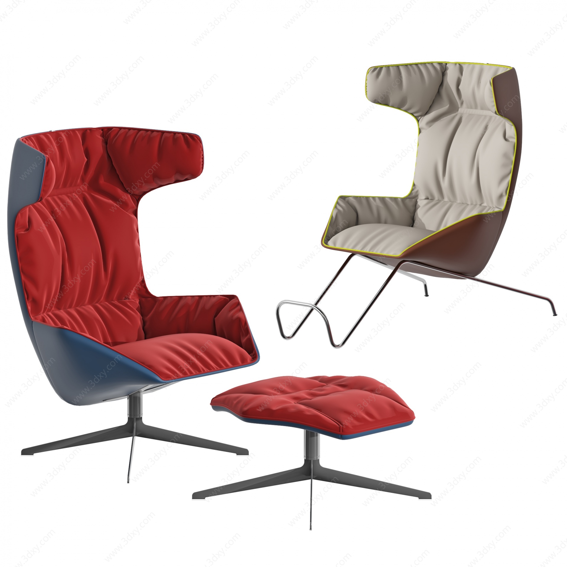 现代单人休闲椅3D模型