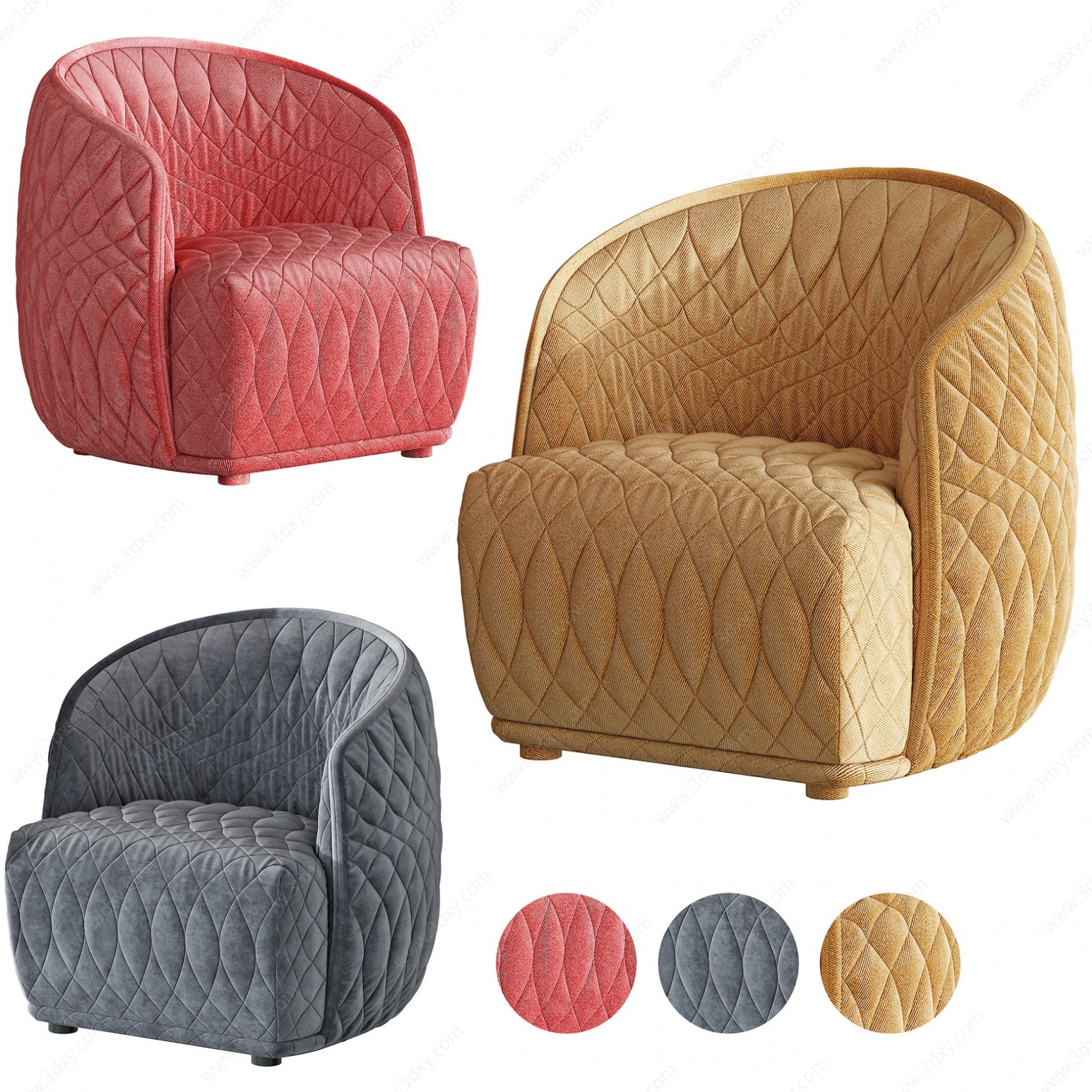 现代单人休闲沙发3D模型