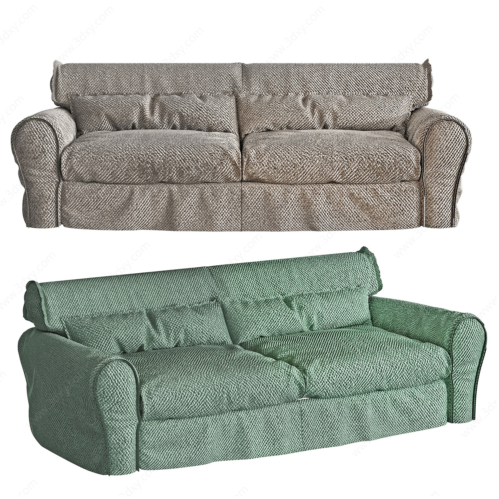 现代布艺棉布沙发3D模型