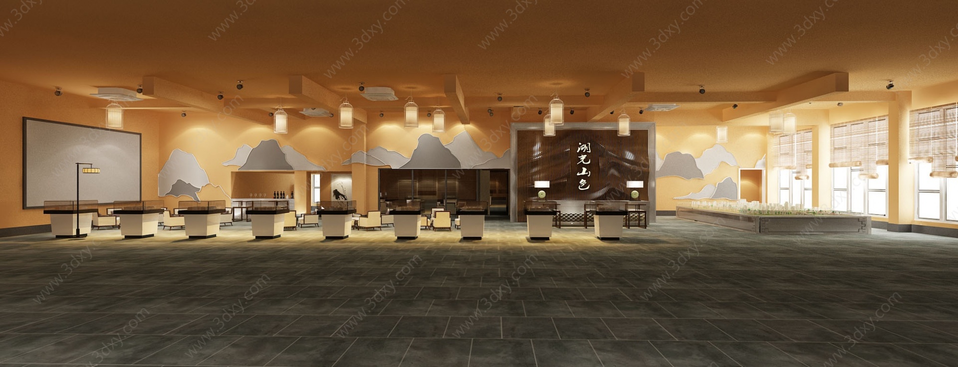 中式风格大厅3D模型