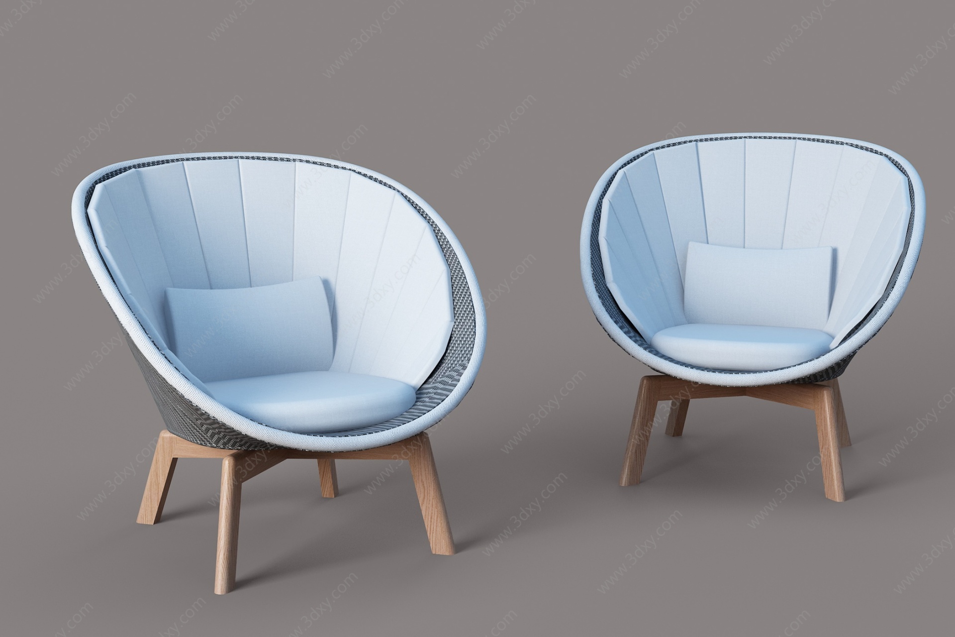 现代休闲靠椅3D模型