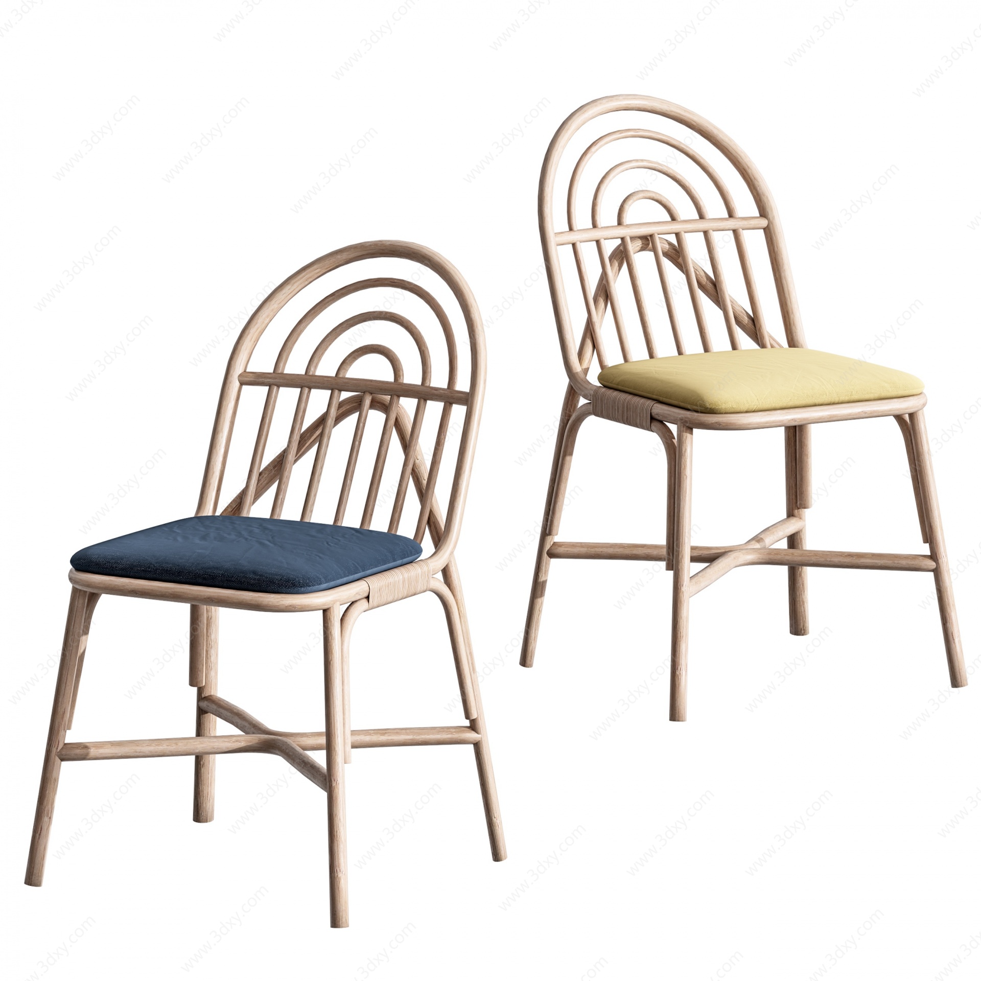 日式休闲单椅3D模型