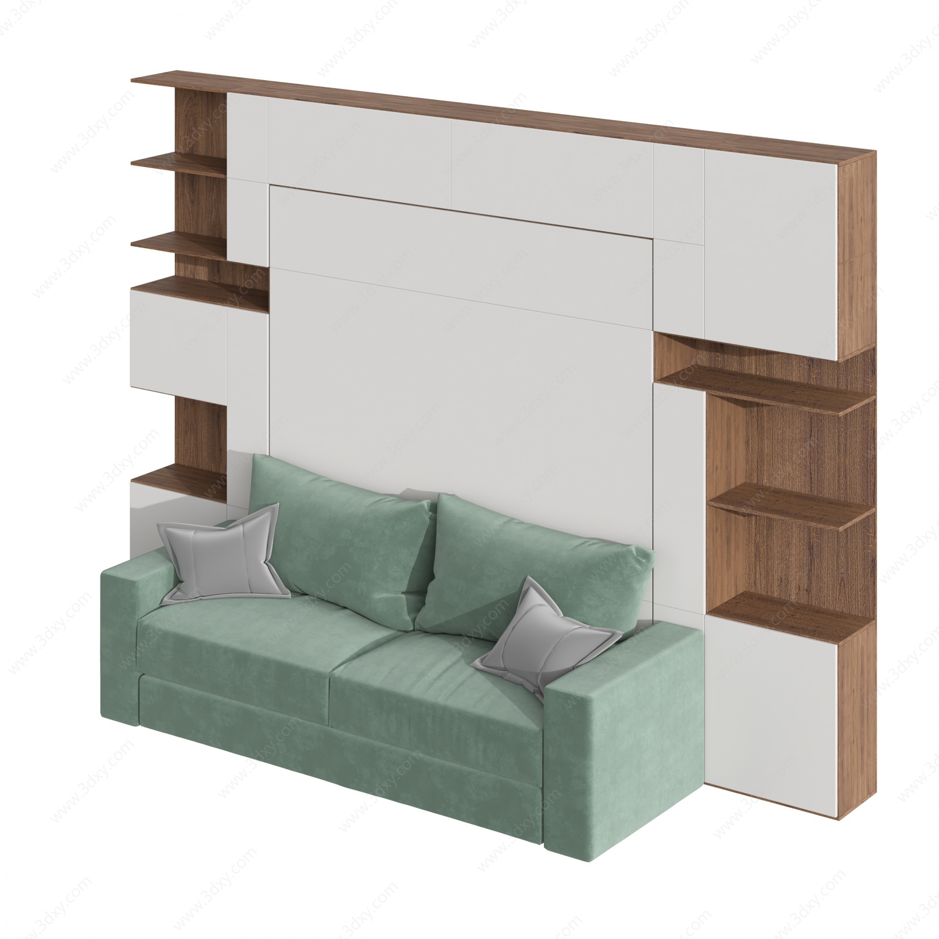 北欧入墙式沙发沙发床3D模型