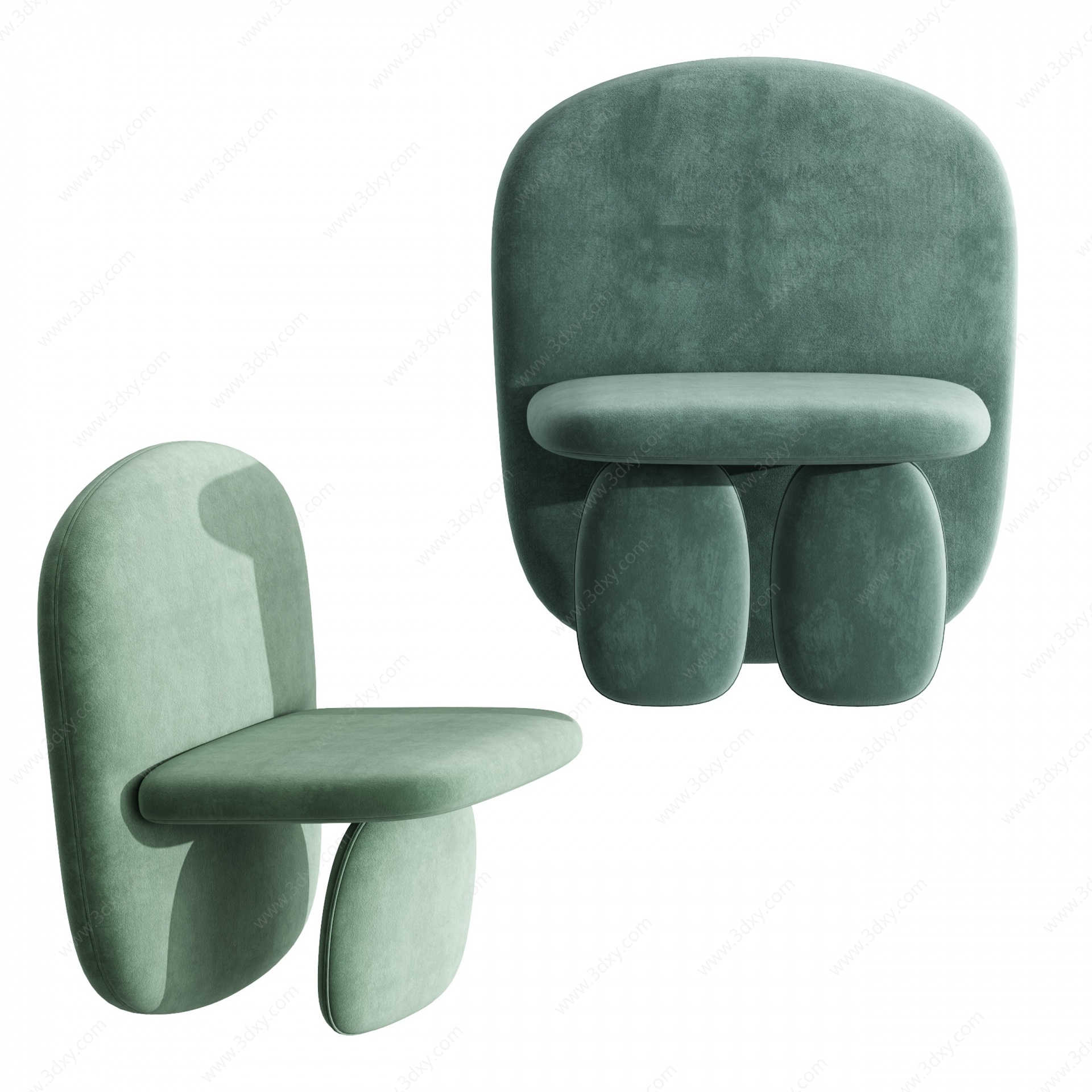 北欧休闲单椅3D模型