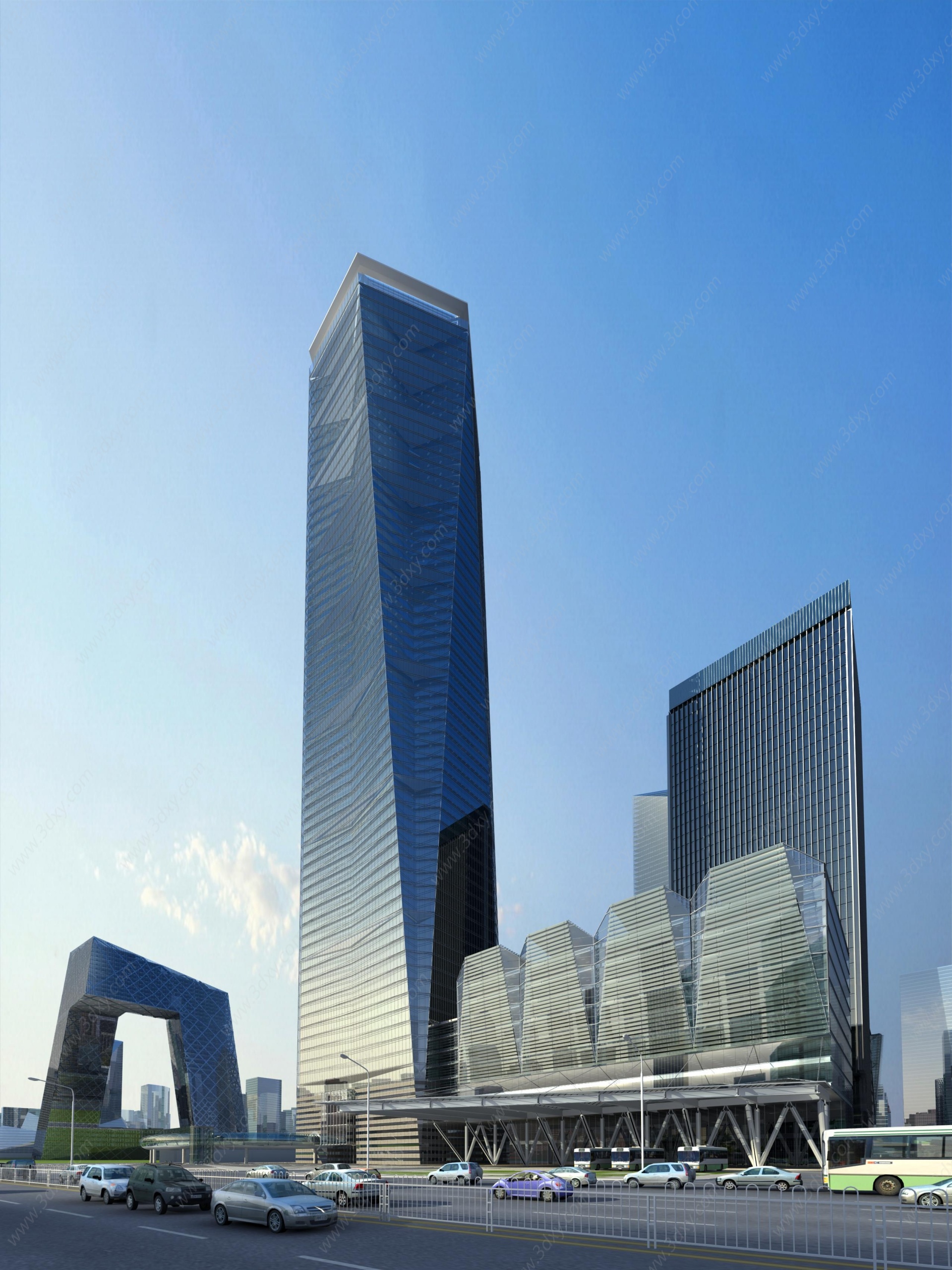 现代高层办公楼高层楼房3D模型