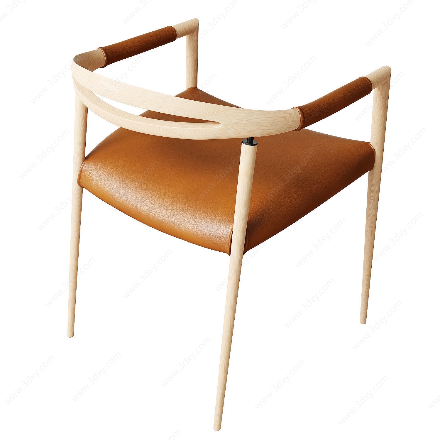 北欧实木单人椅3D模型