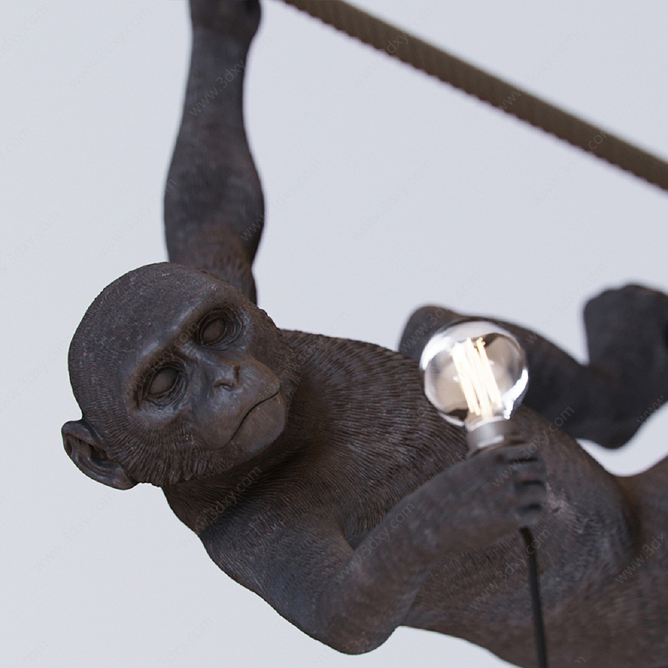 现代猴子攀绳吊灯3D模型