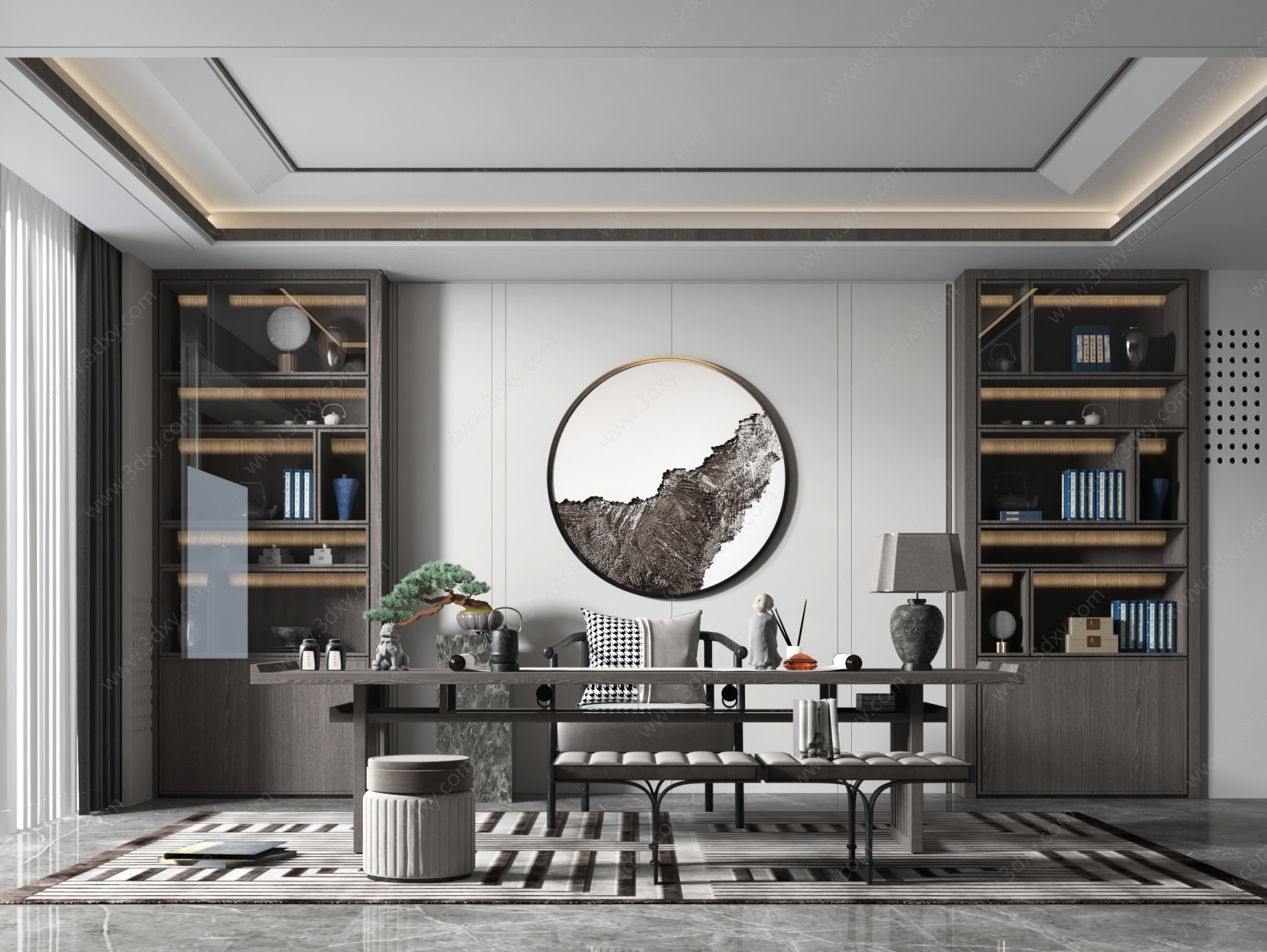新中式风格茶室3D模型
