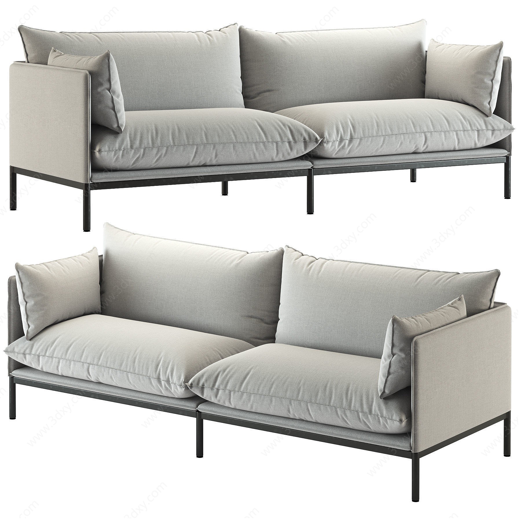 现代双人休闲沙发3D模型