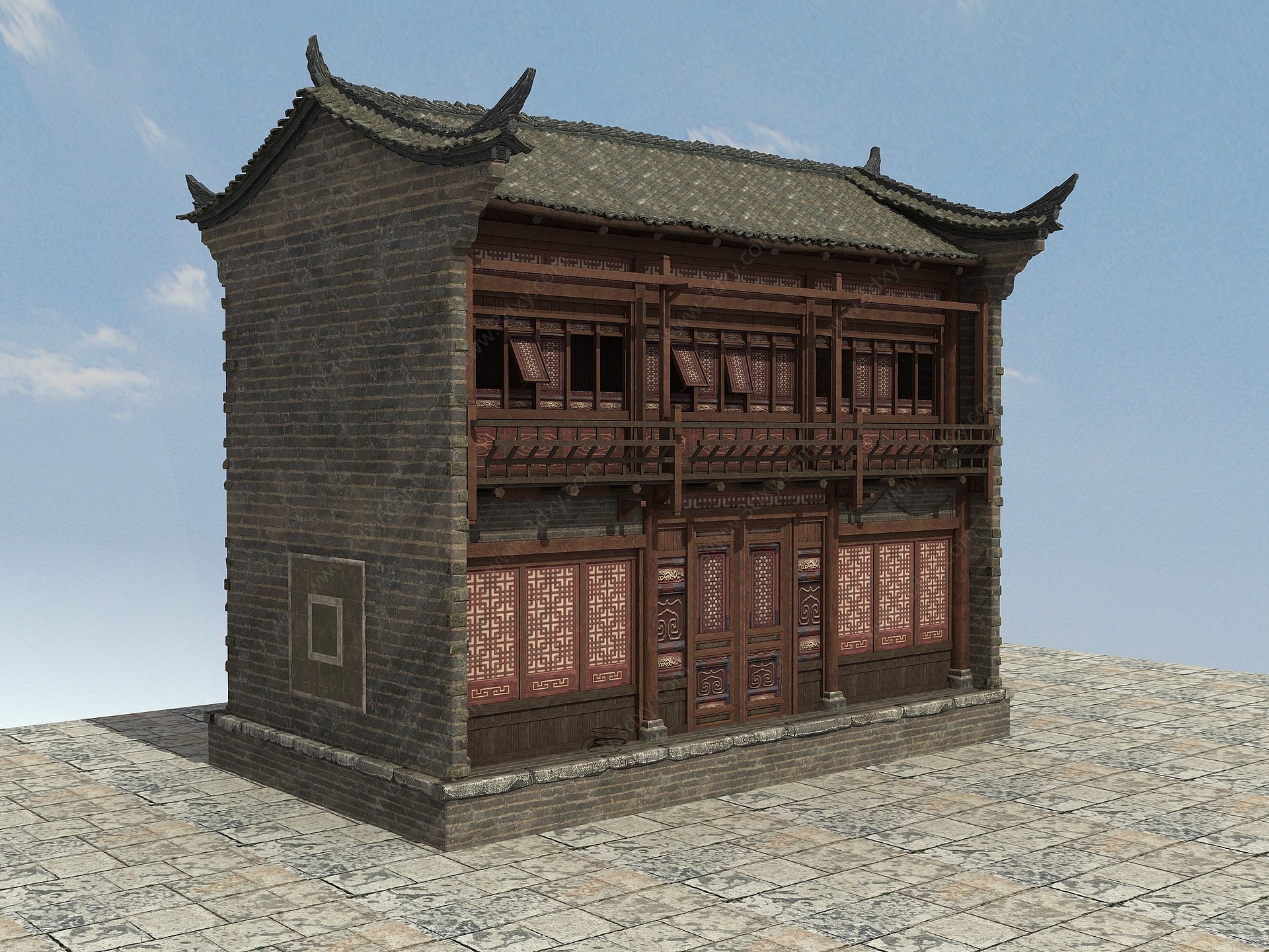 乡村规划正兴中国文化3D模型