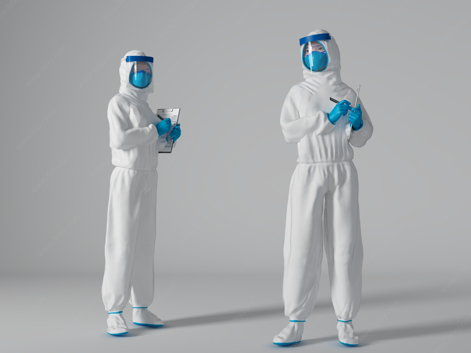 现代病毒防护人员3D模型