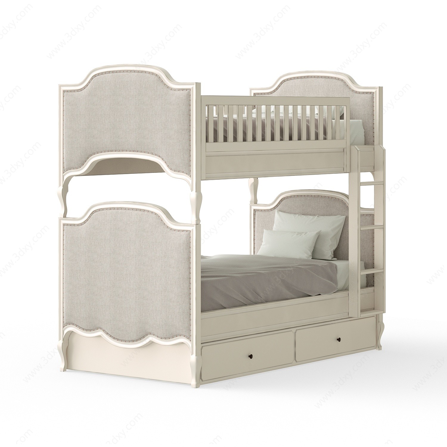 美式双层儿童床3D模型