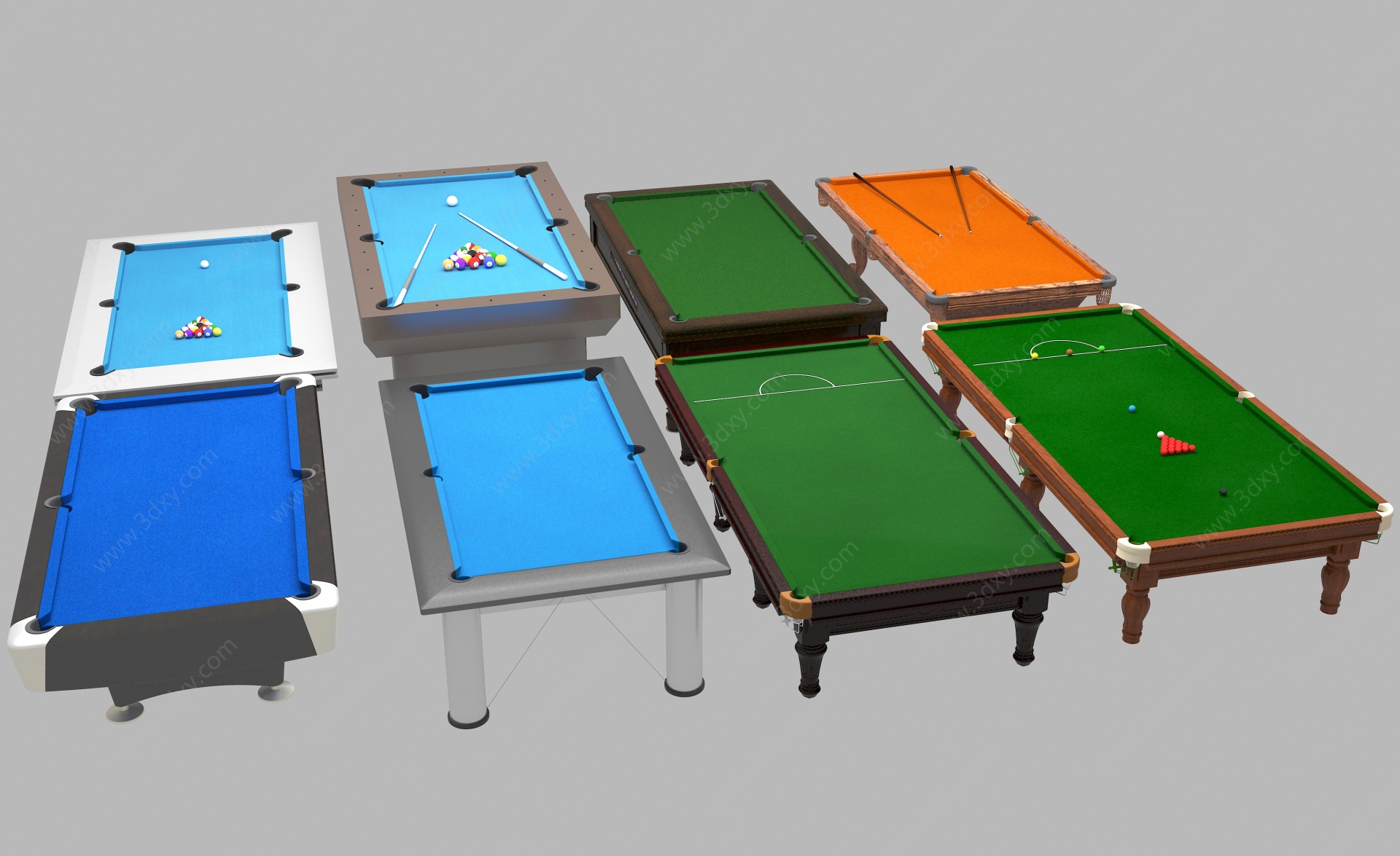 常见各类台球桌3D模型