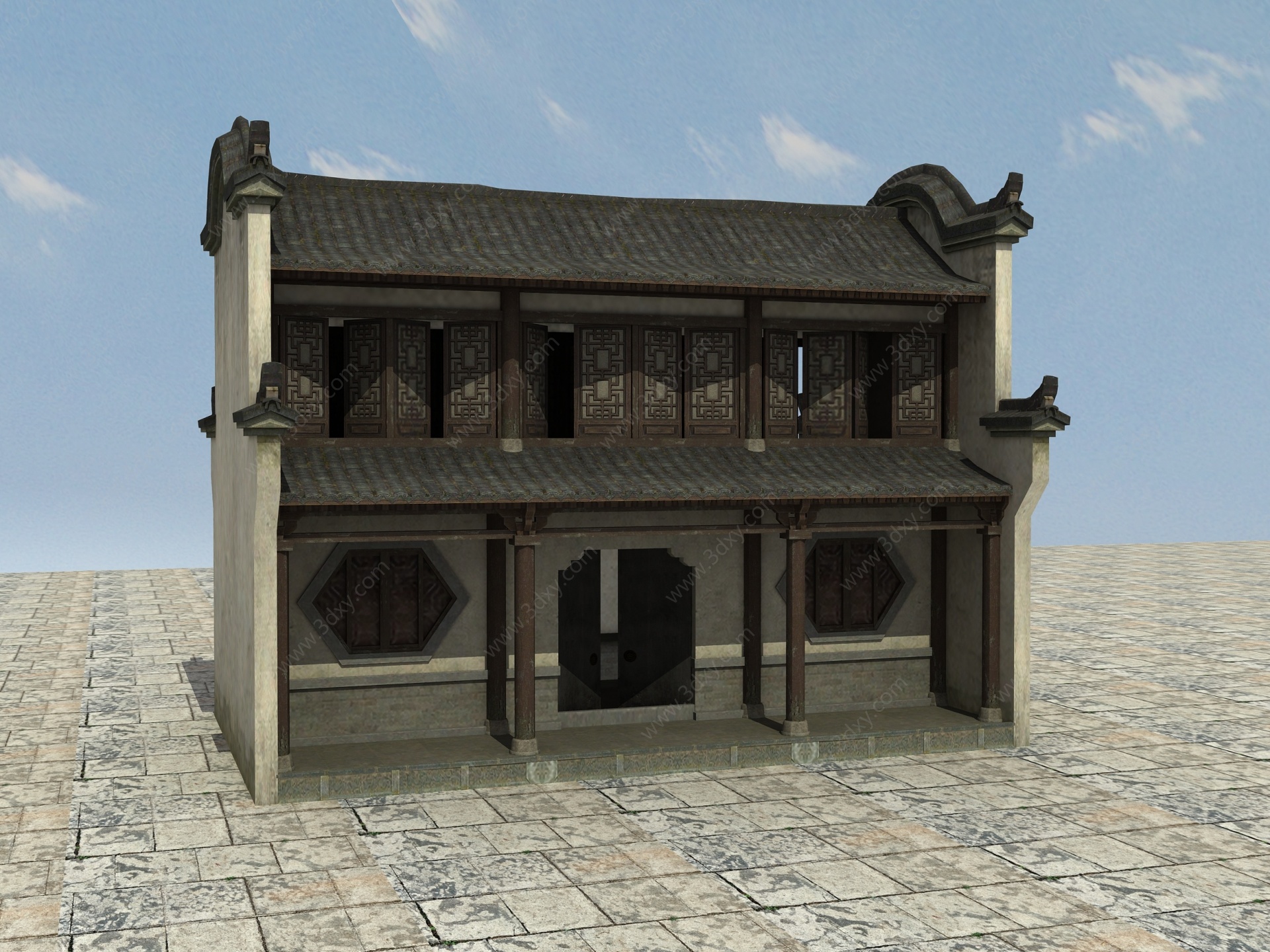 古建景观房3D模型