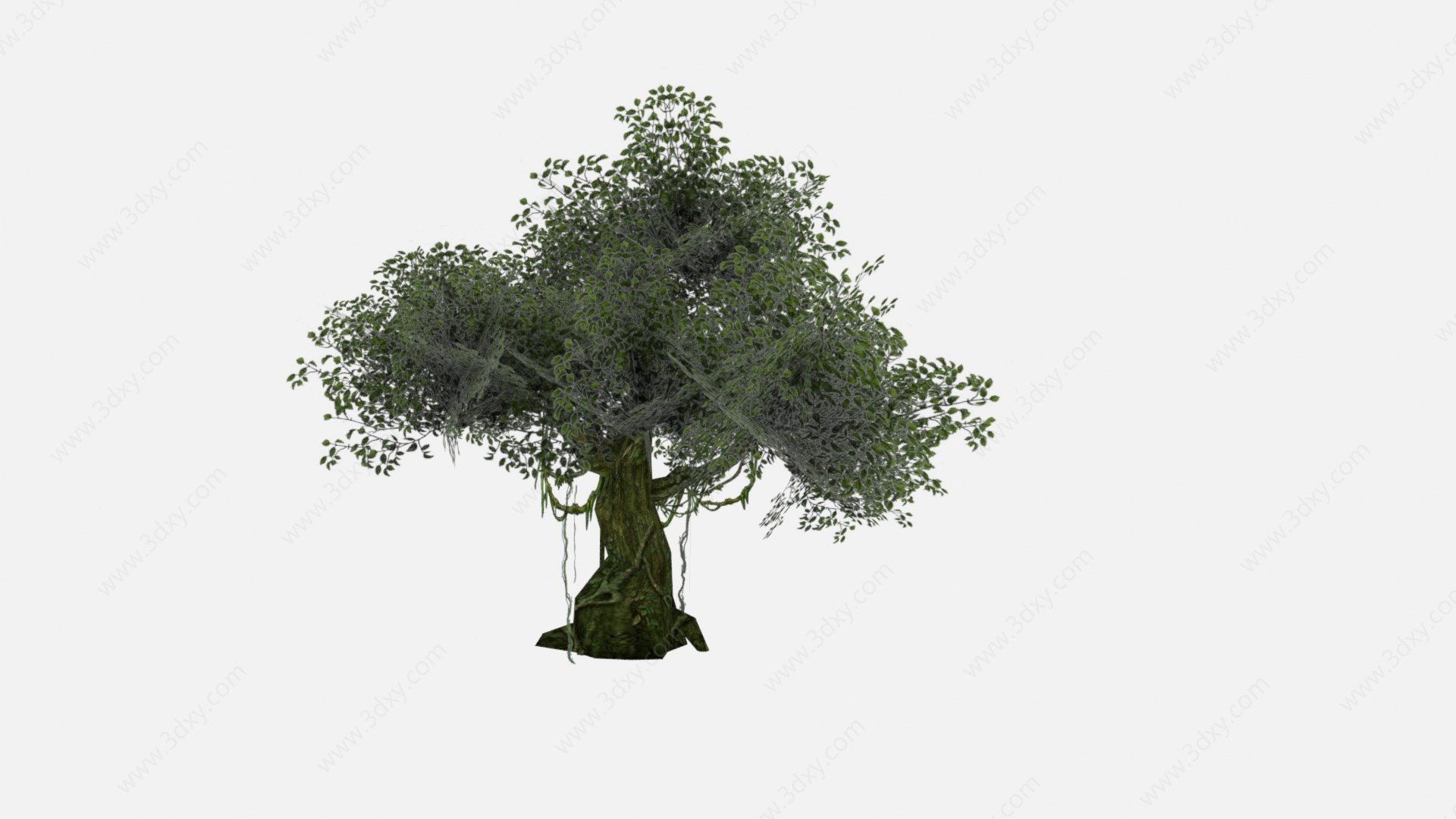 现代树木茂盛绿叶树3D模型