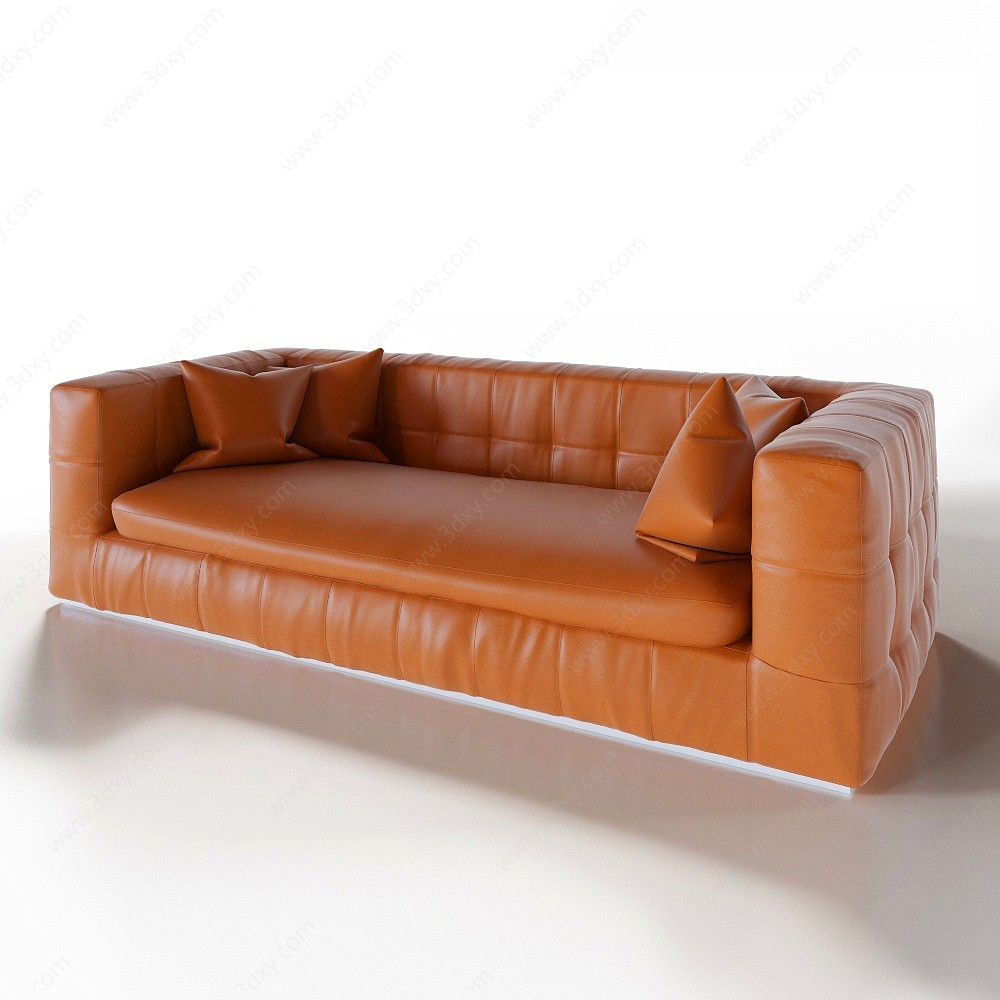 现代皮革沙发3D模型