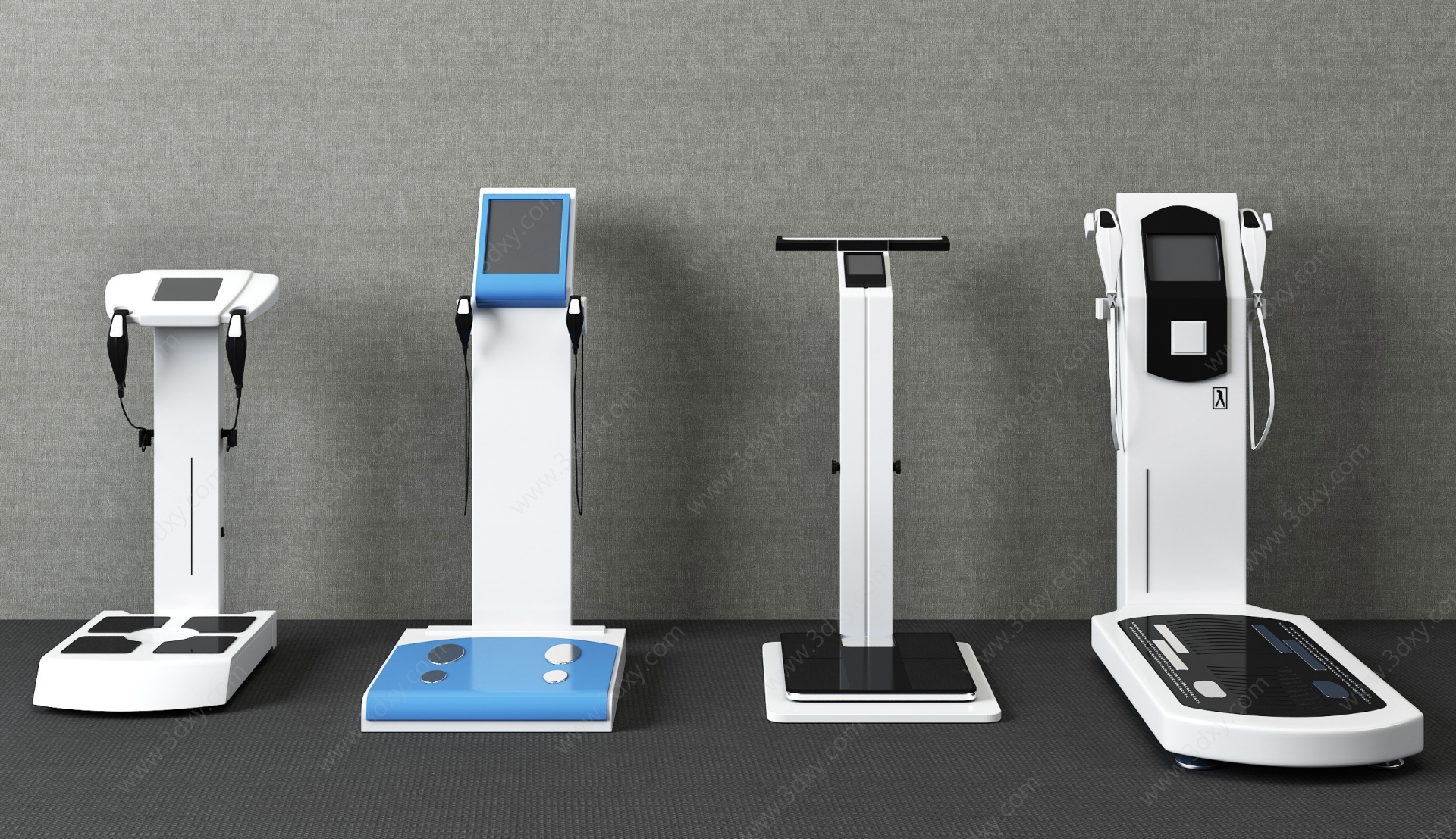 健身房体测仪设备组合3D模型