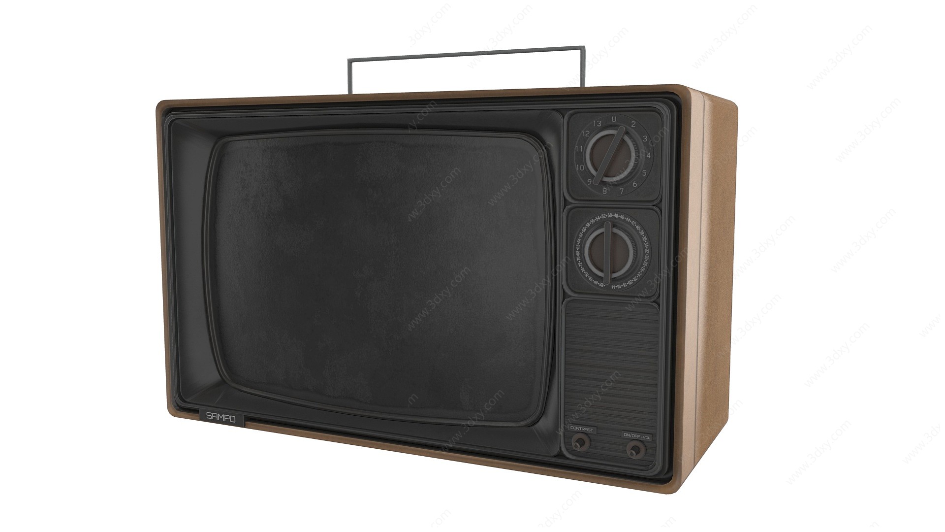 旧时代电视机3D模型