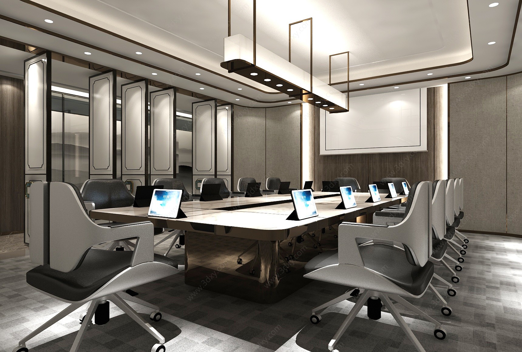 新中式会议室新中式会议室3D模型