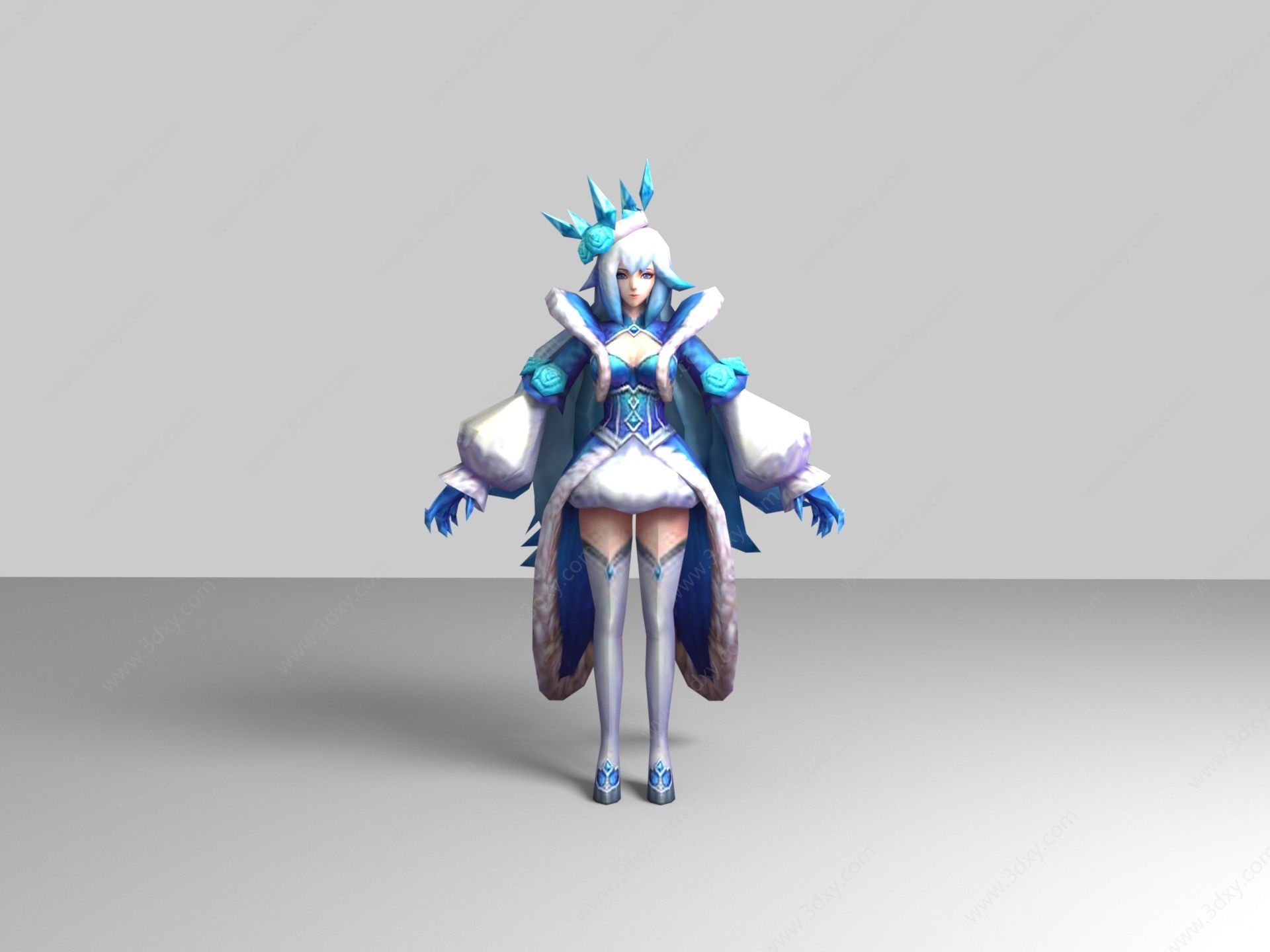 现代游戏角色冰霜美女3D模型