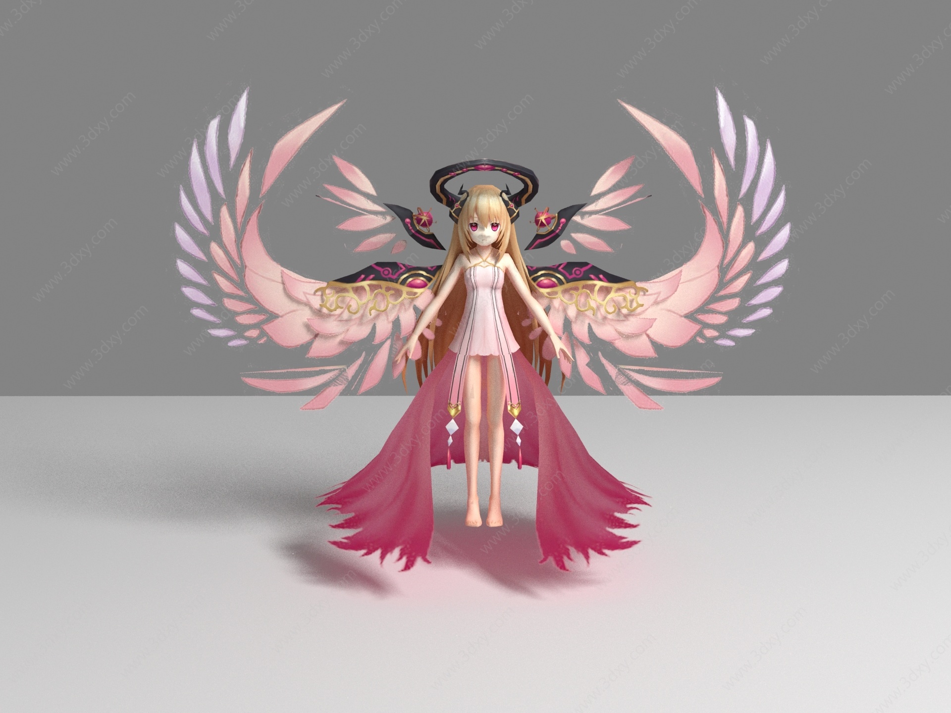 现代游戏角色天使女孩3D模型