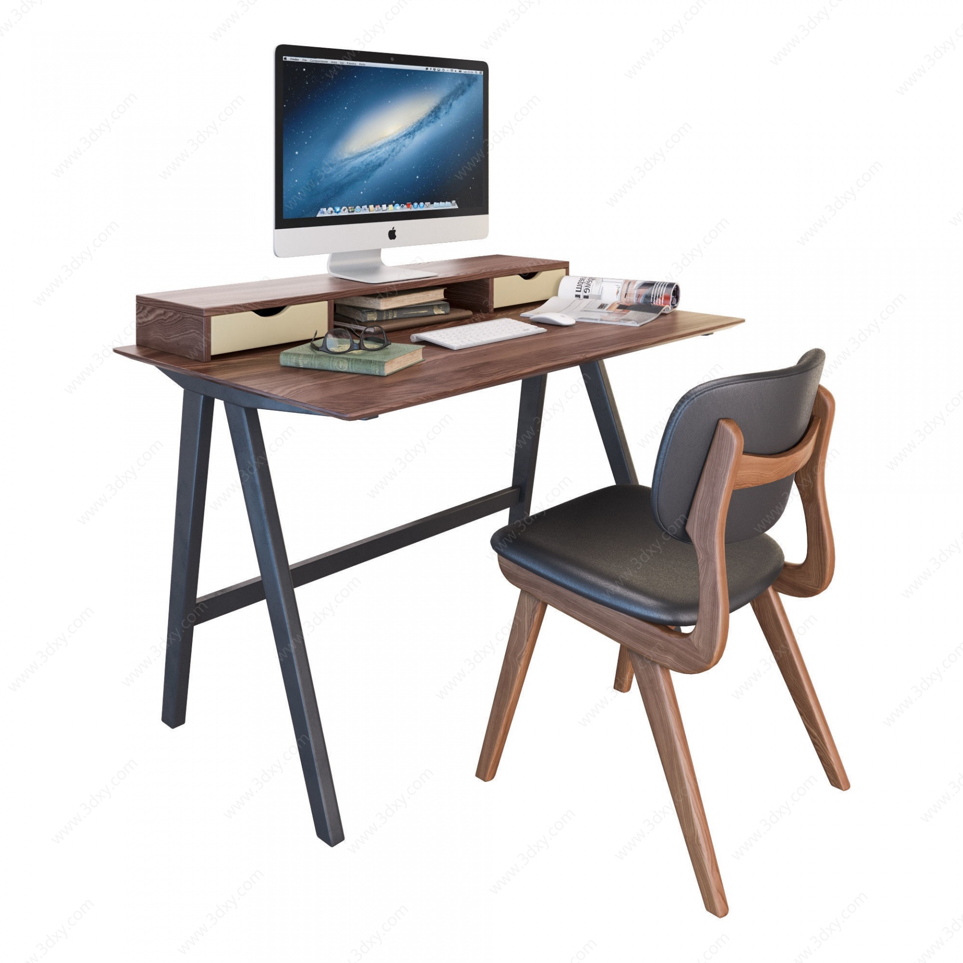 现代家居办公桌椅3D模型