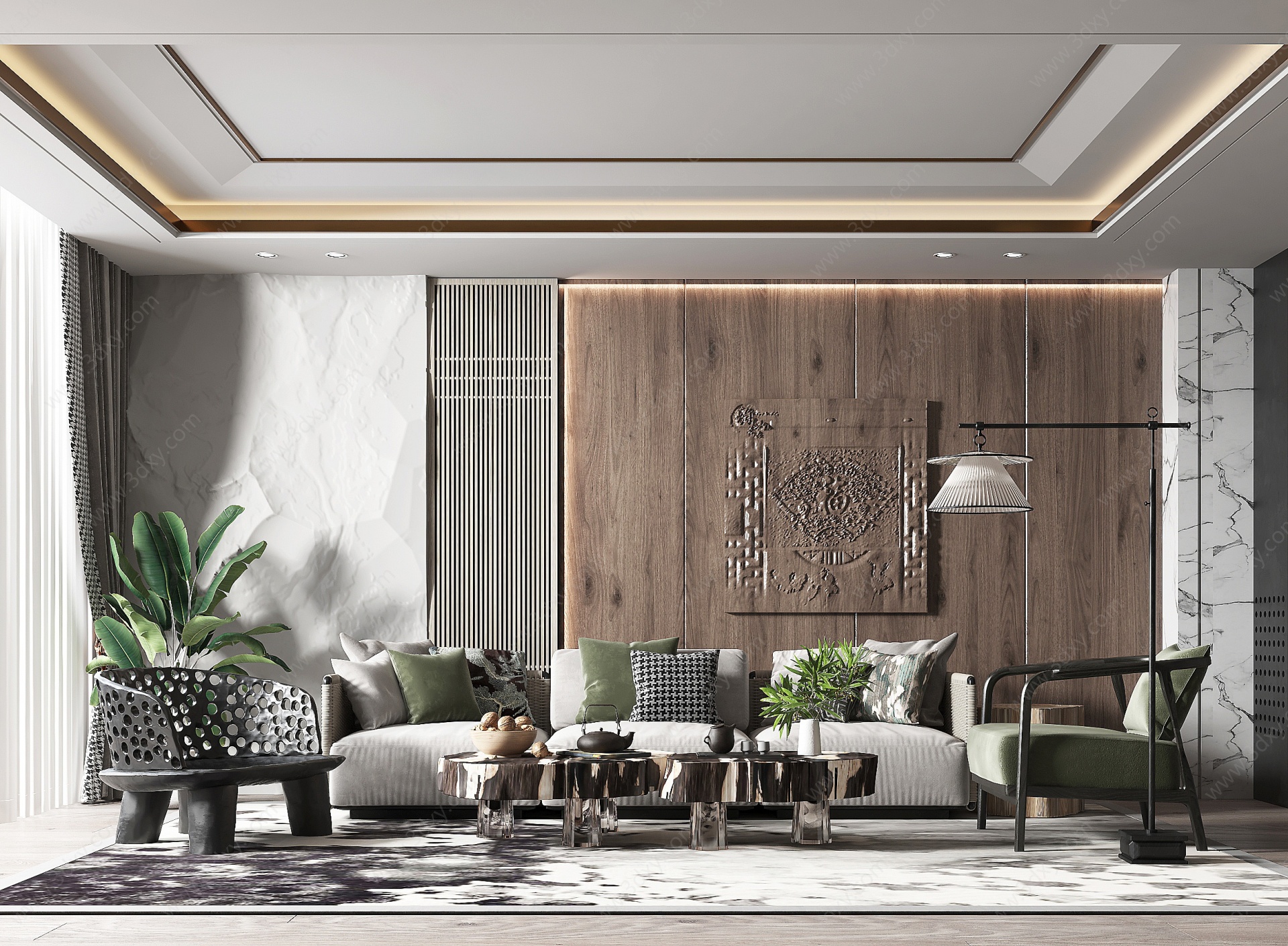 新中式风格客厅3D模型