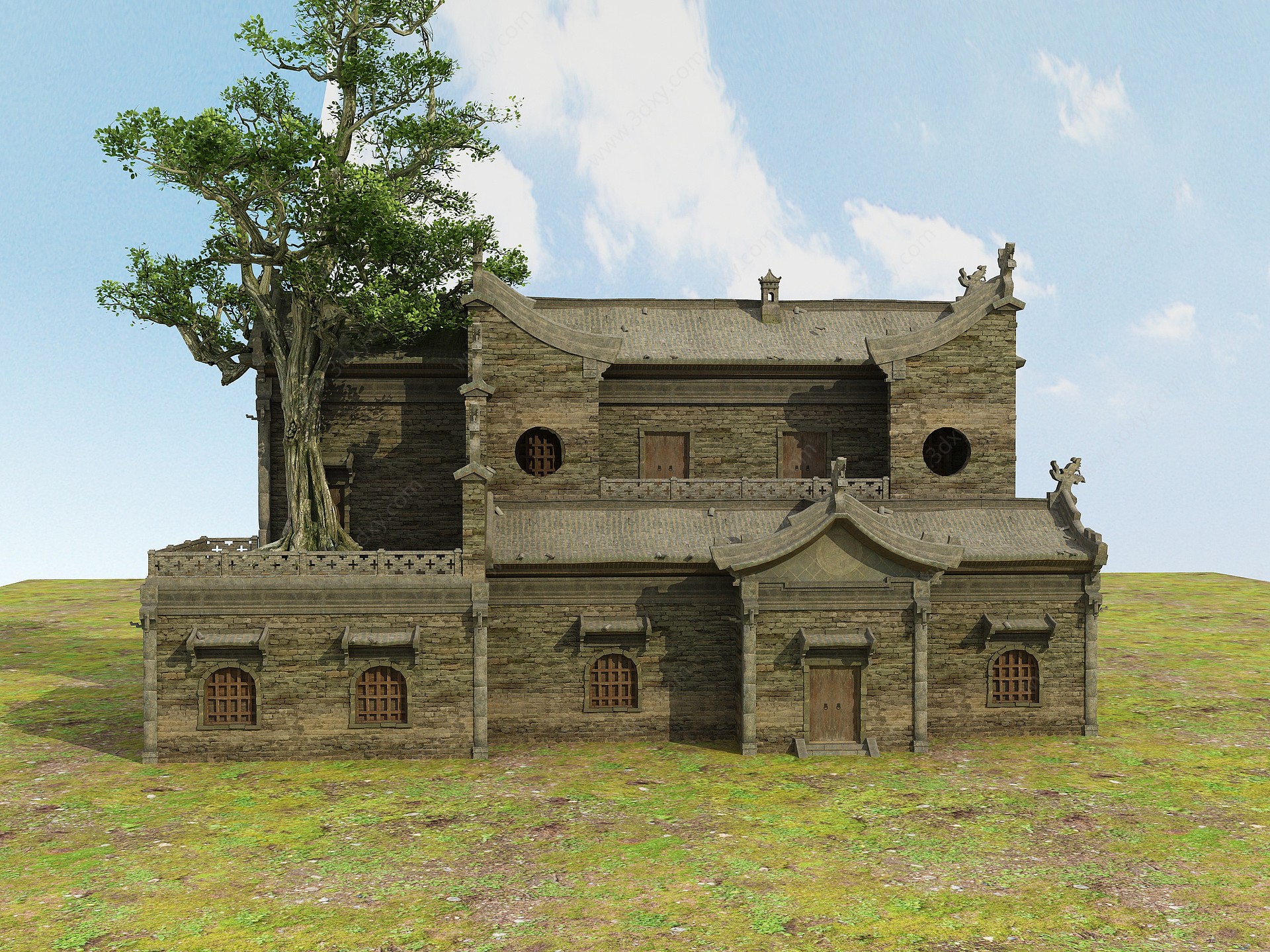 乡村规划振兴中国老房子3D模型
