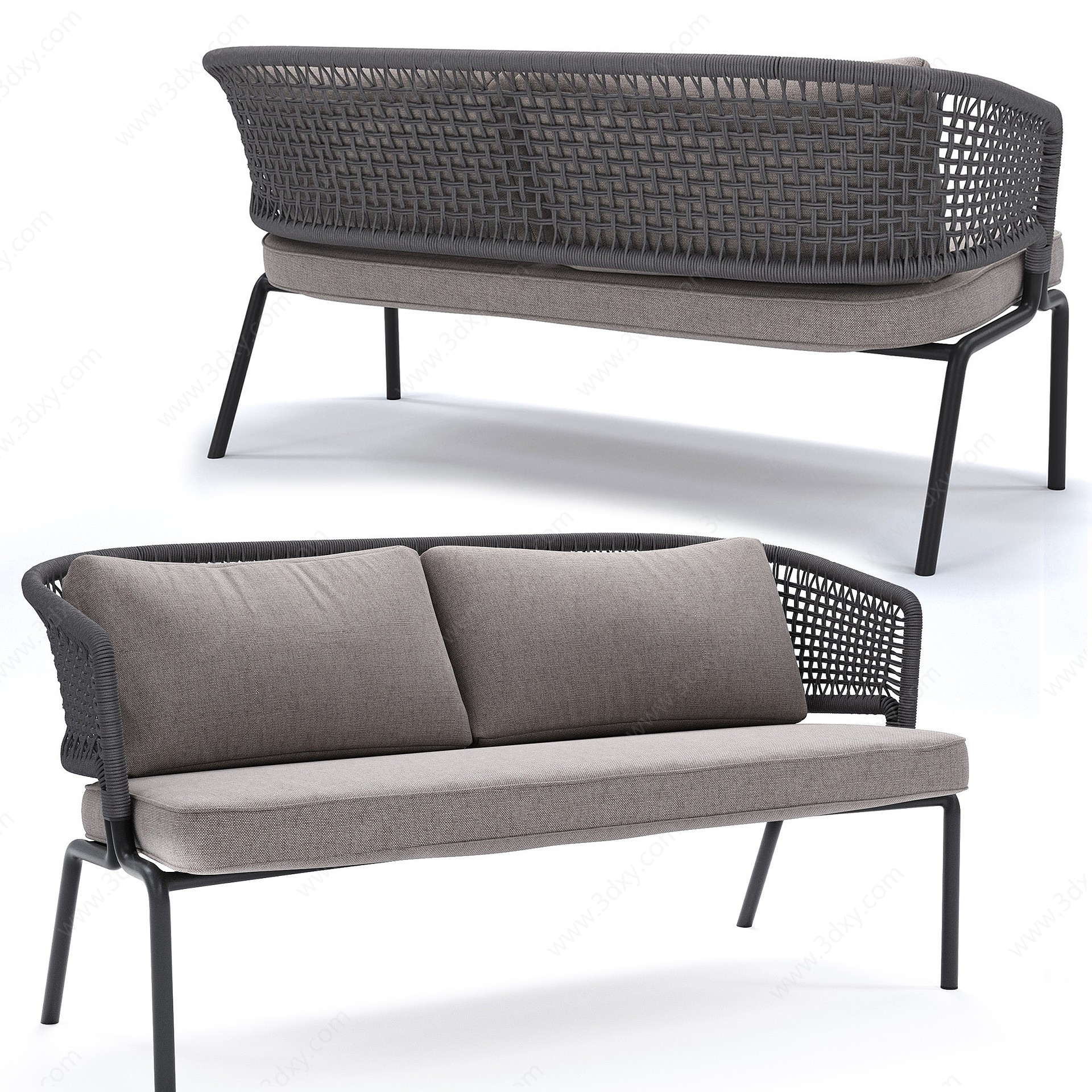 现代双人休闲沙发3D模型