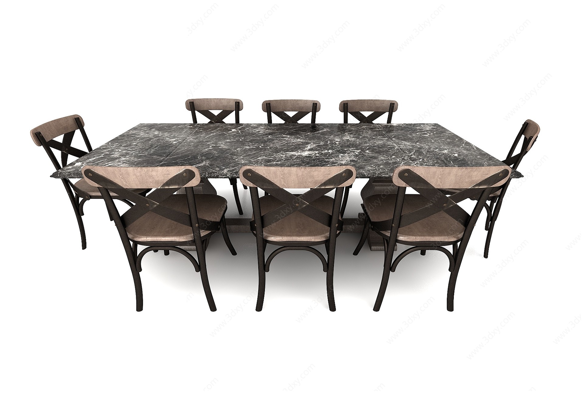 8人餐桌3D模型