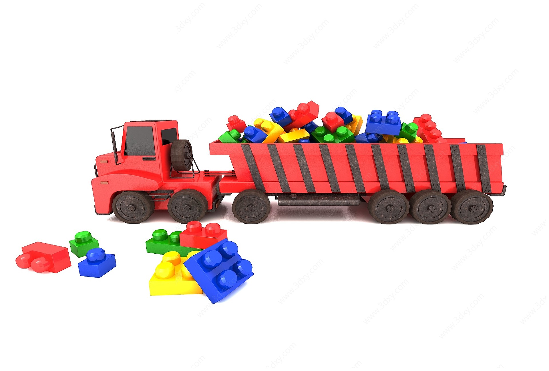 儿童玩具玩具车积木3D模型