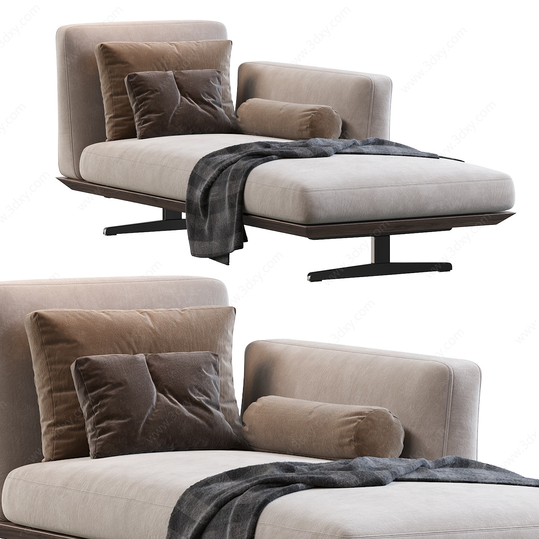 Evergreen现代躺椅3D模型