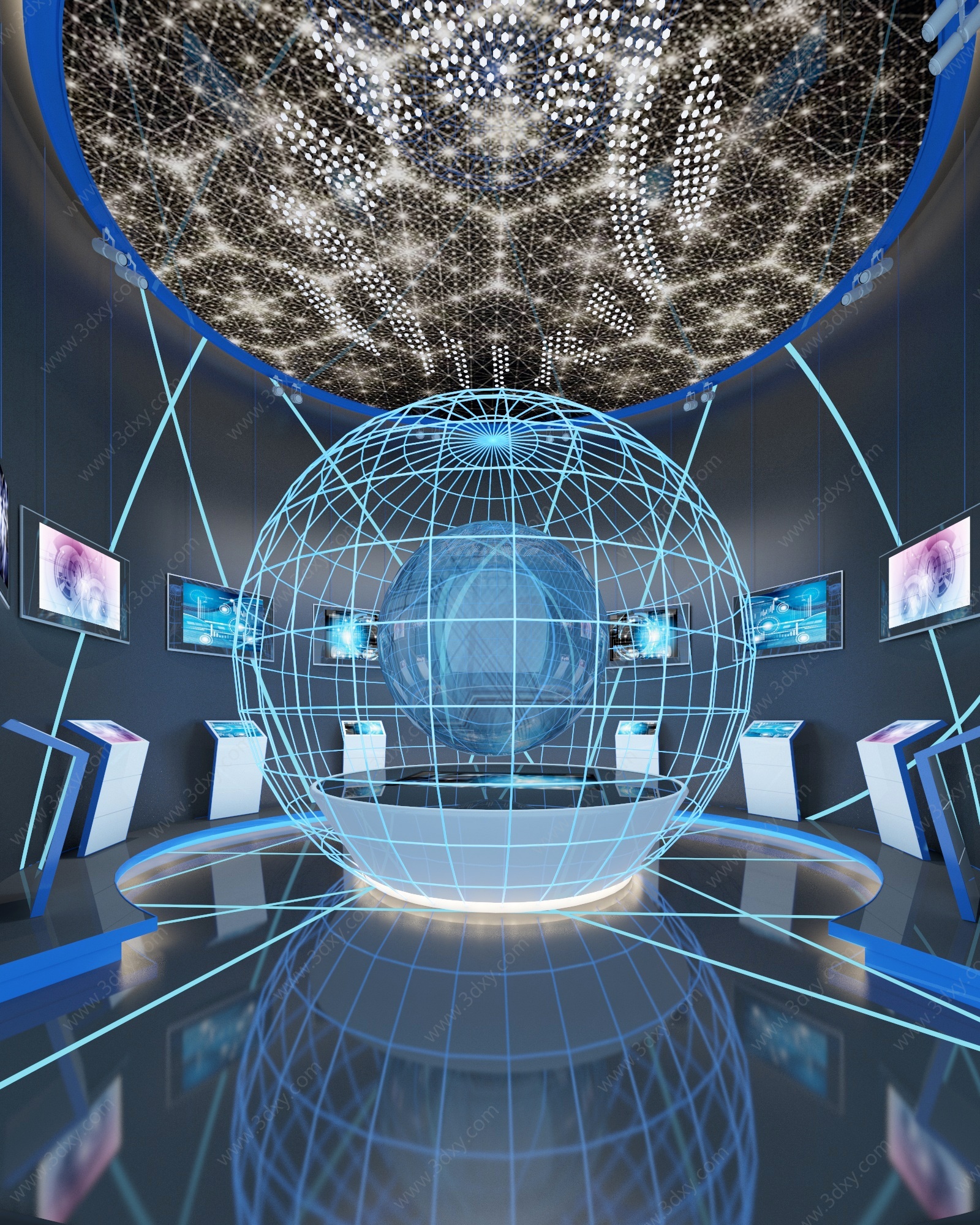 现代科技展厅现代风格展厅3D模型