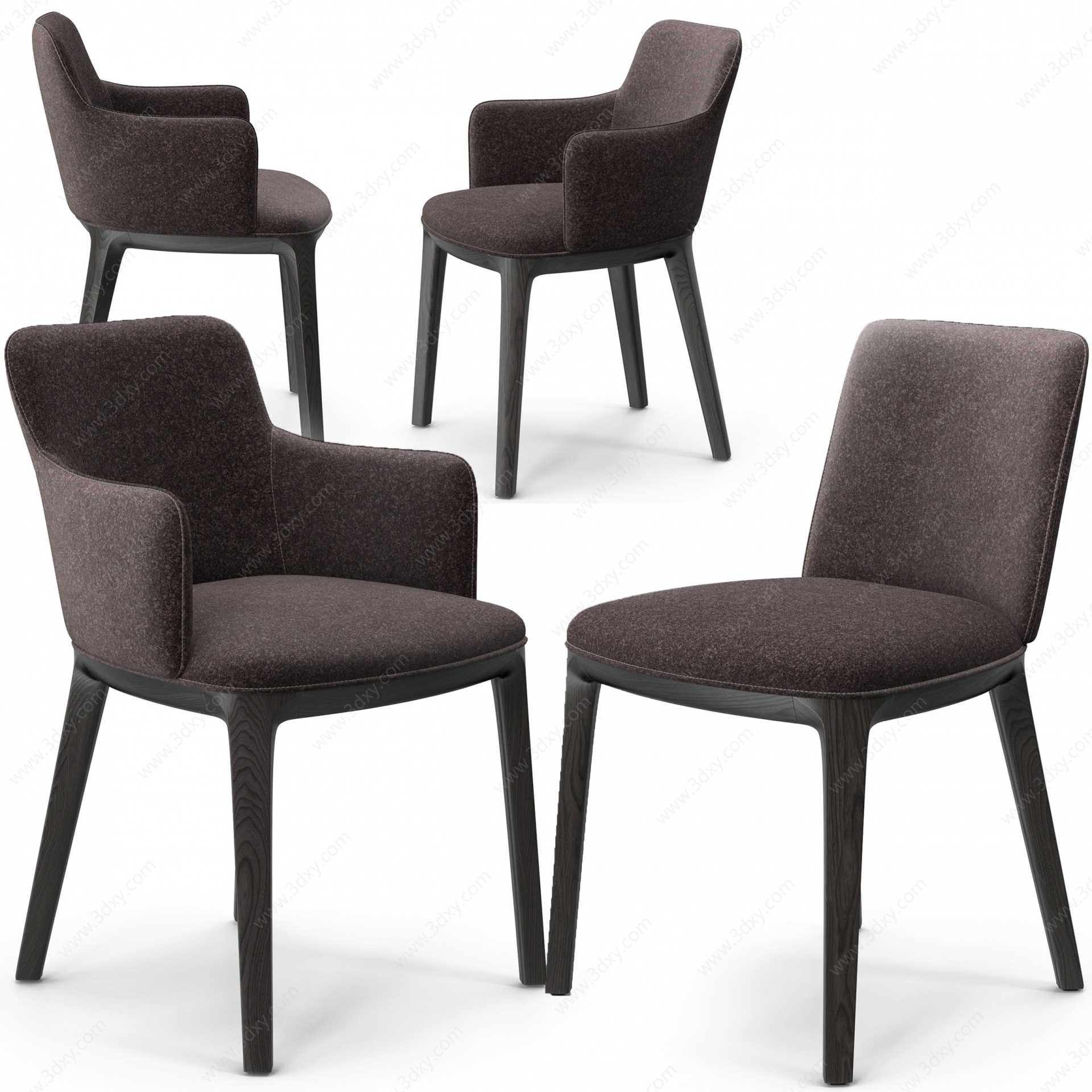 Potocco现代餐椅休闲椅3D模型