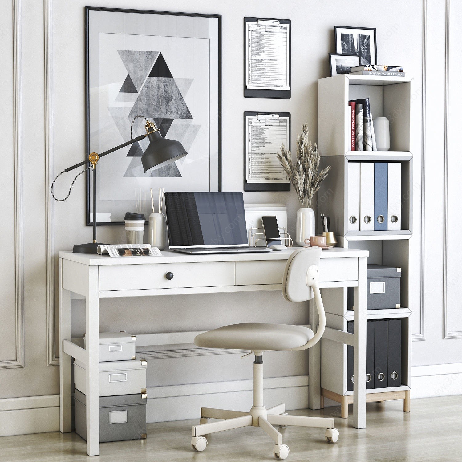 IKEA现代家庭办公桌书桌3D模型