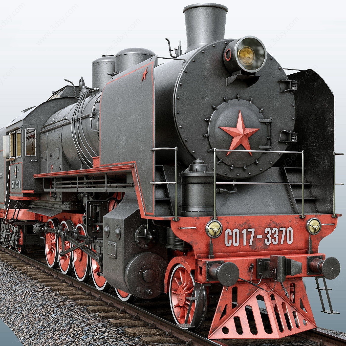 东方红蒸汽老火车3D模型