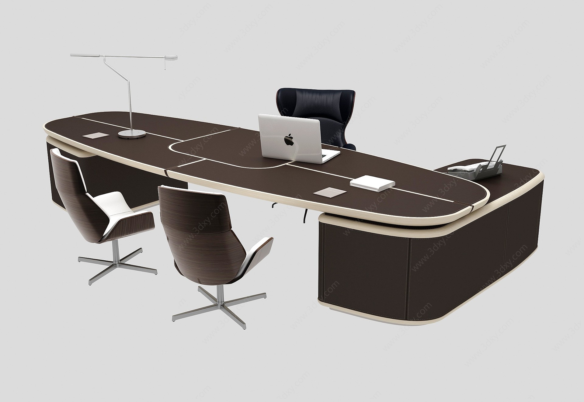 创意中式办公桌3D模型