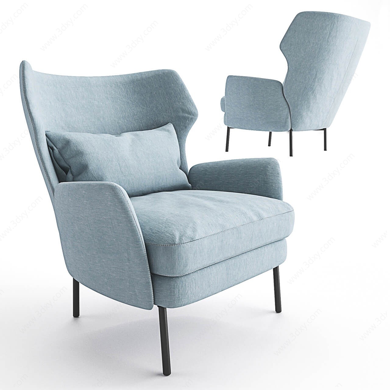 现代布艺休闲椅子3D模型