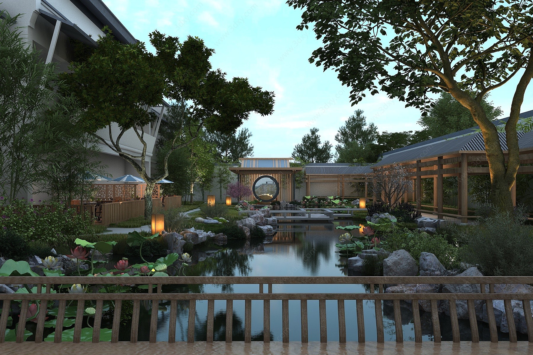 中式风格庭院3D模型
