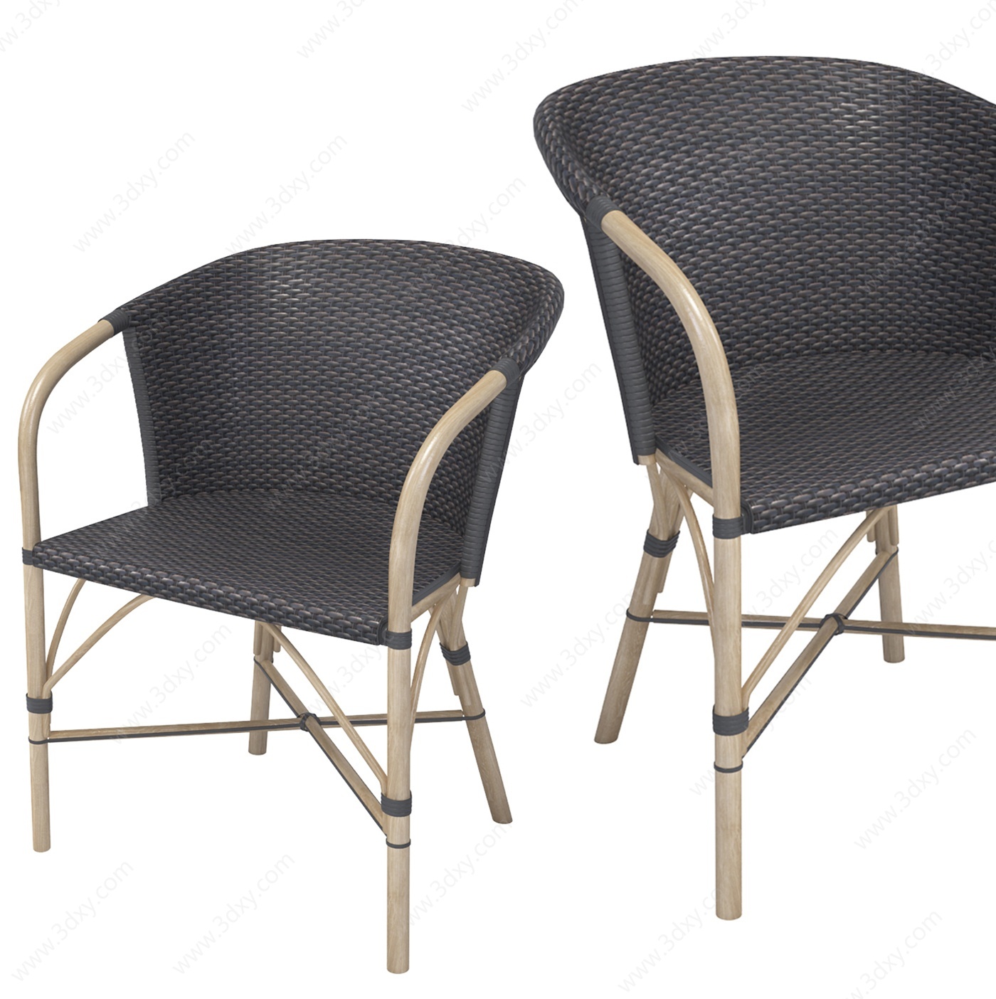 现代户外藤编椅3D模型