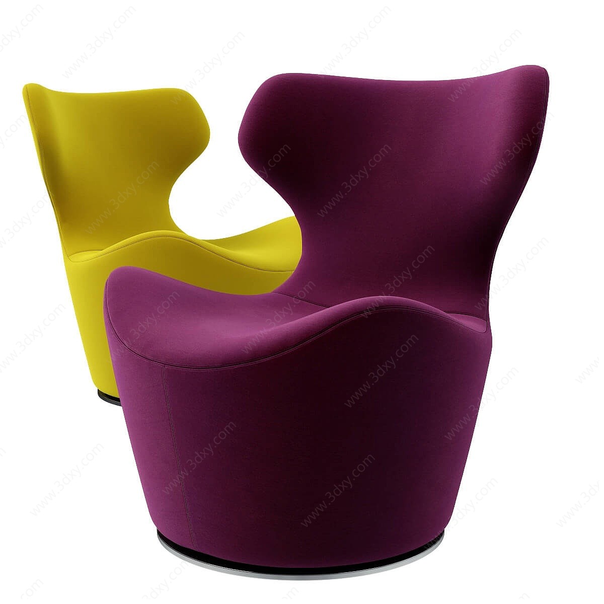 B&BItalia现代高背椅子3D模型